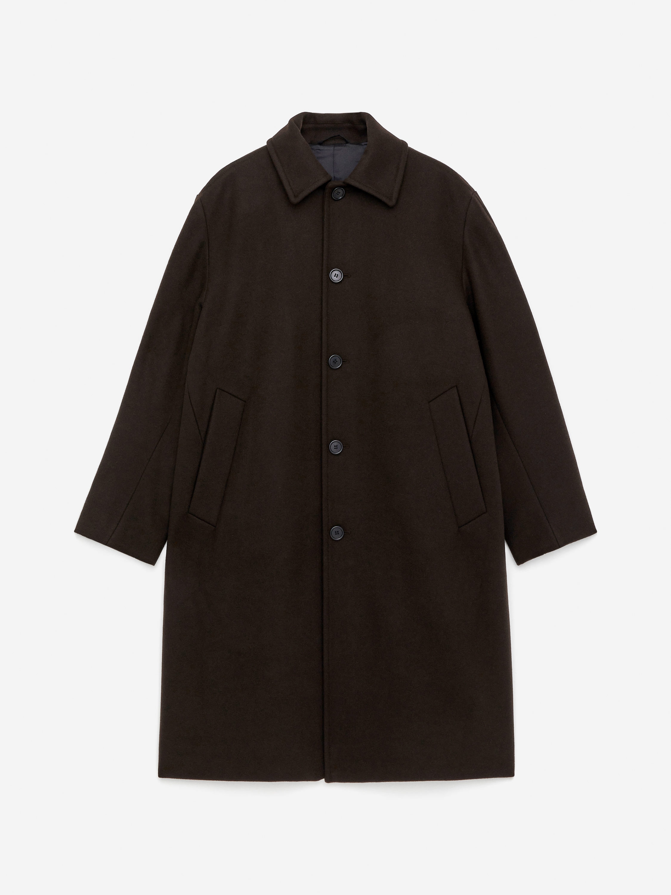 Doublé Wool-Blend Coat-#3C3533-16985