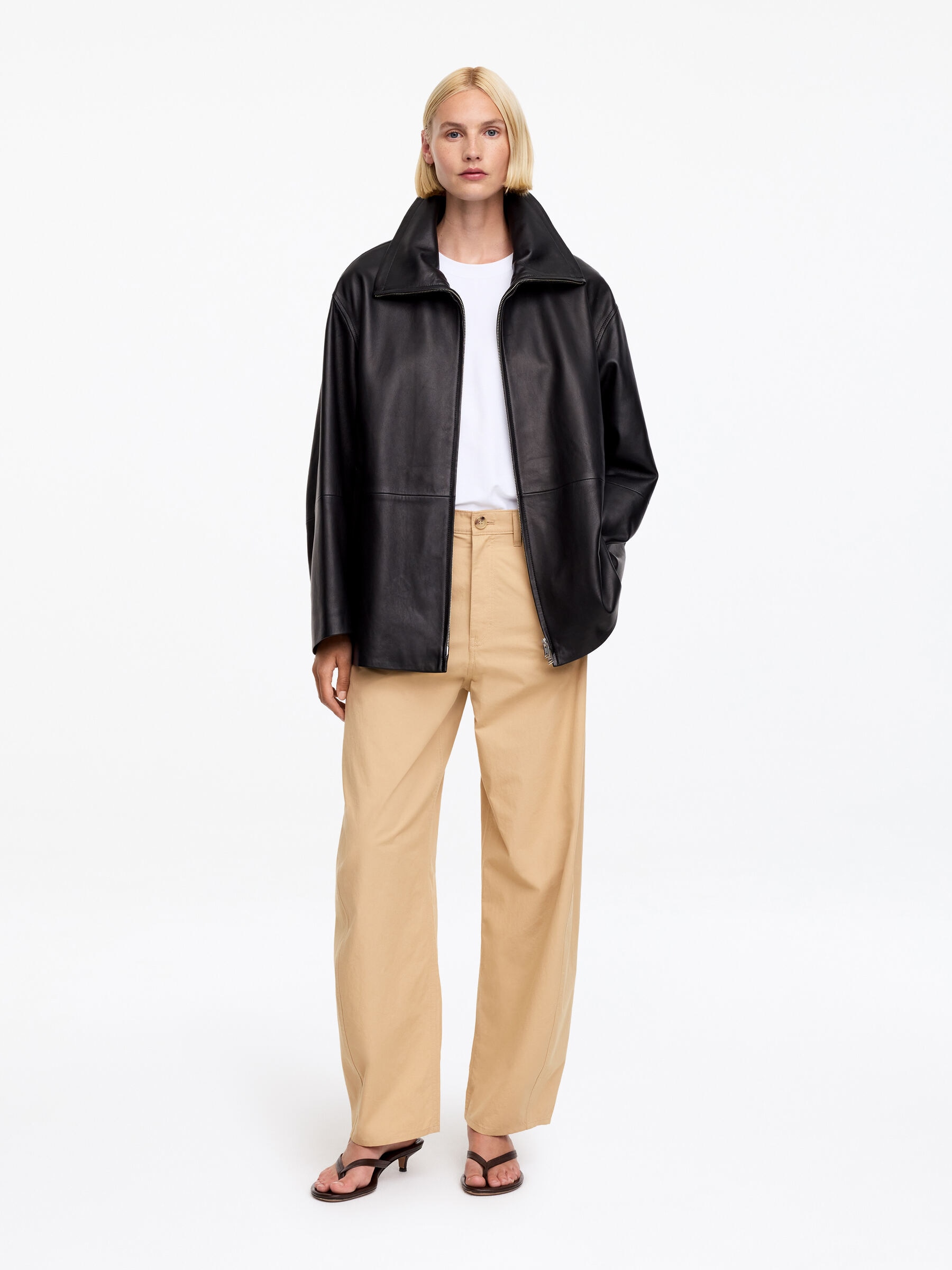 Barrel leg byxor - Beige - Loose fit - Women - StillMedia/Lookbook - 6