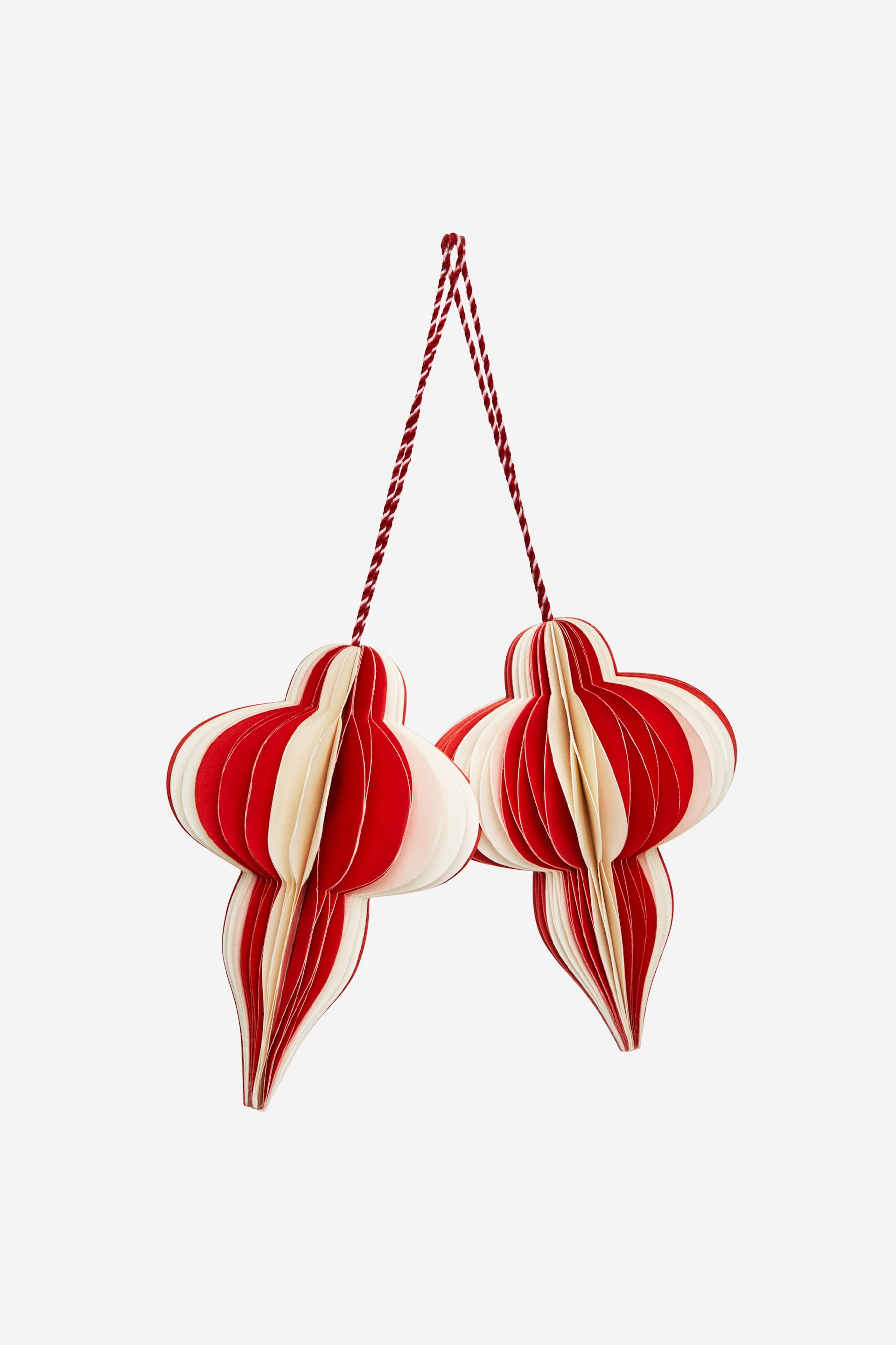Προβολή μεγαλύτερης εικόνας: Honeycomb Ornaments Set of 2 - Κόκκινο/Εκρού - Home All | H&M GR 1