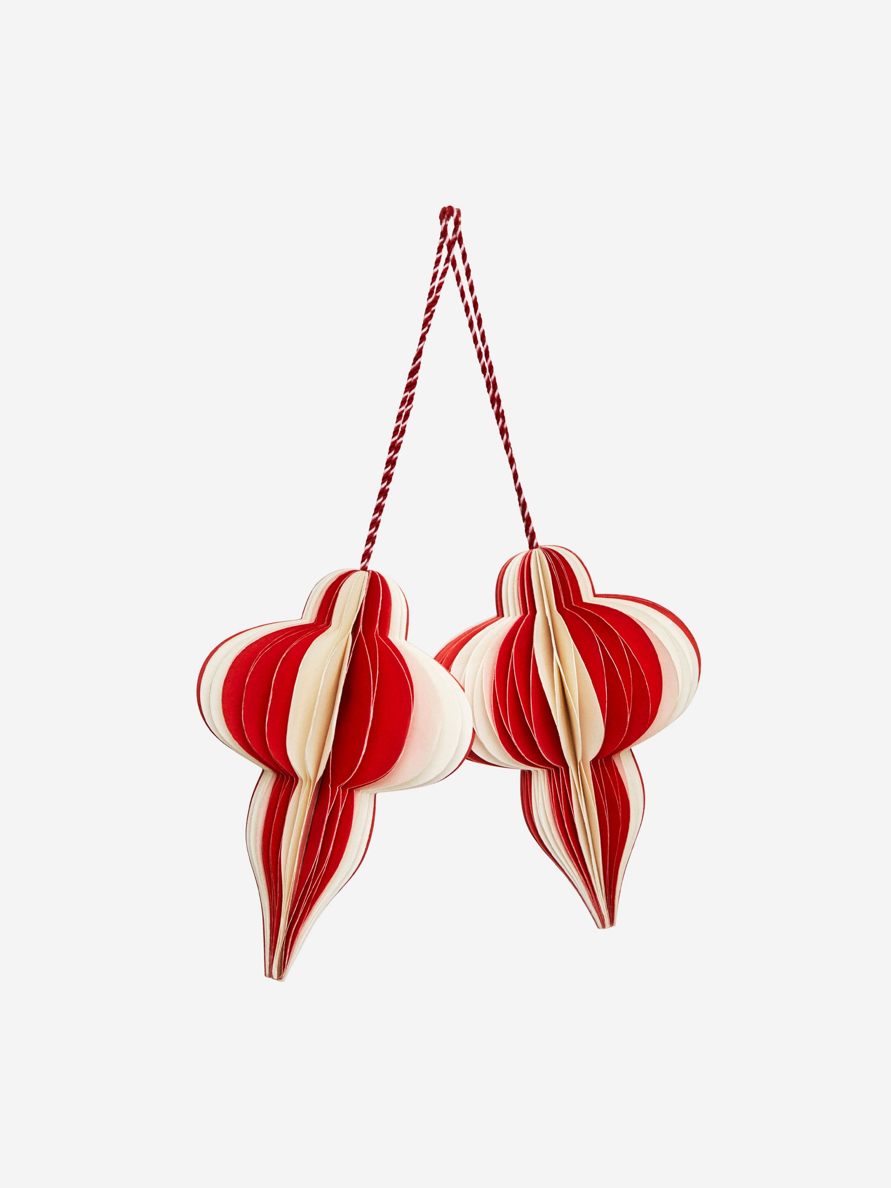 Honeycomb Ornaments Set of 2-#C54F62-13673