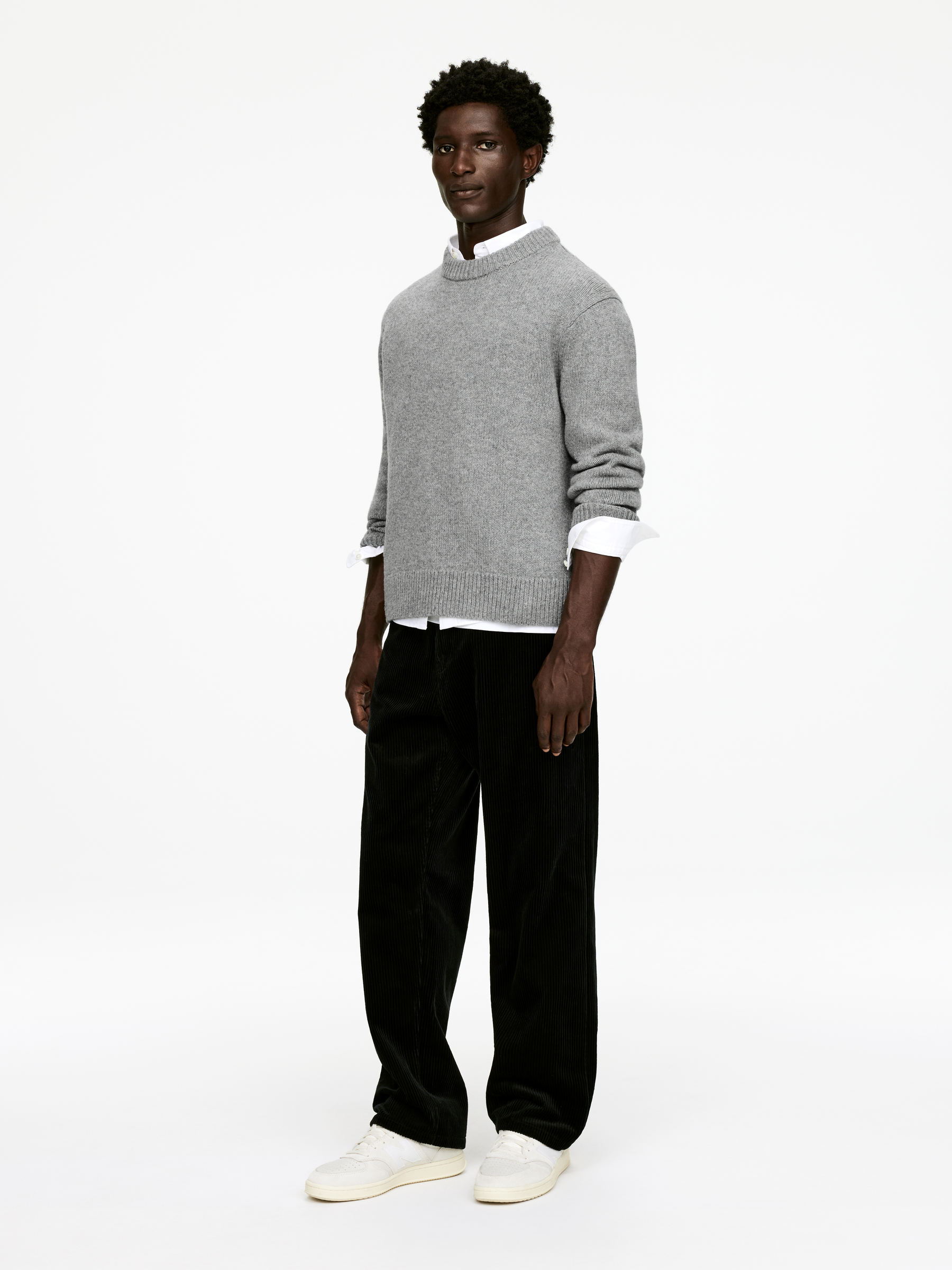 Heavy Knit Wool Jumper - Light Grey Melange - Relaxed fit - Men - StillMedia/Lookbook - 4