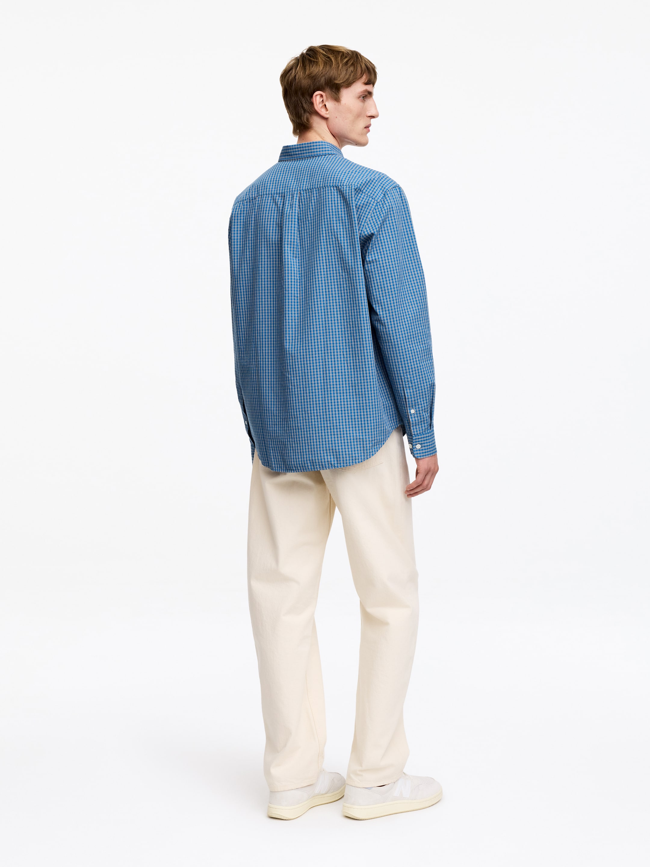 Chemise décontractée en coton - Bleu/Carreaux - Regular fit - men - StillMedia/Lookbook - 5