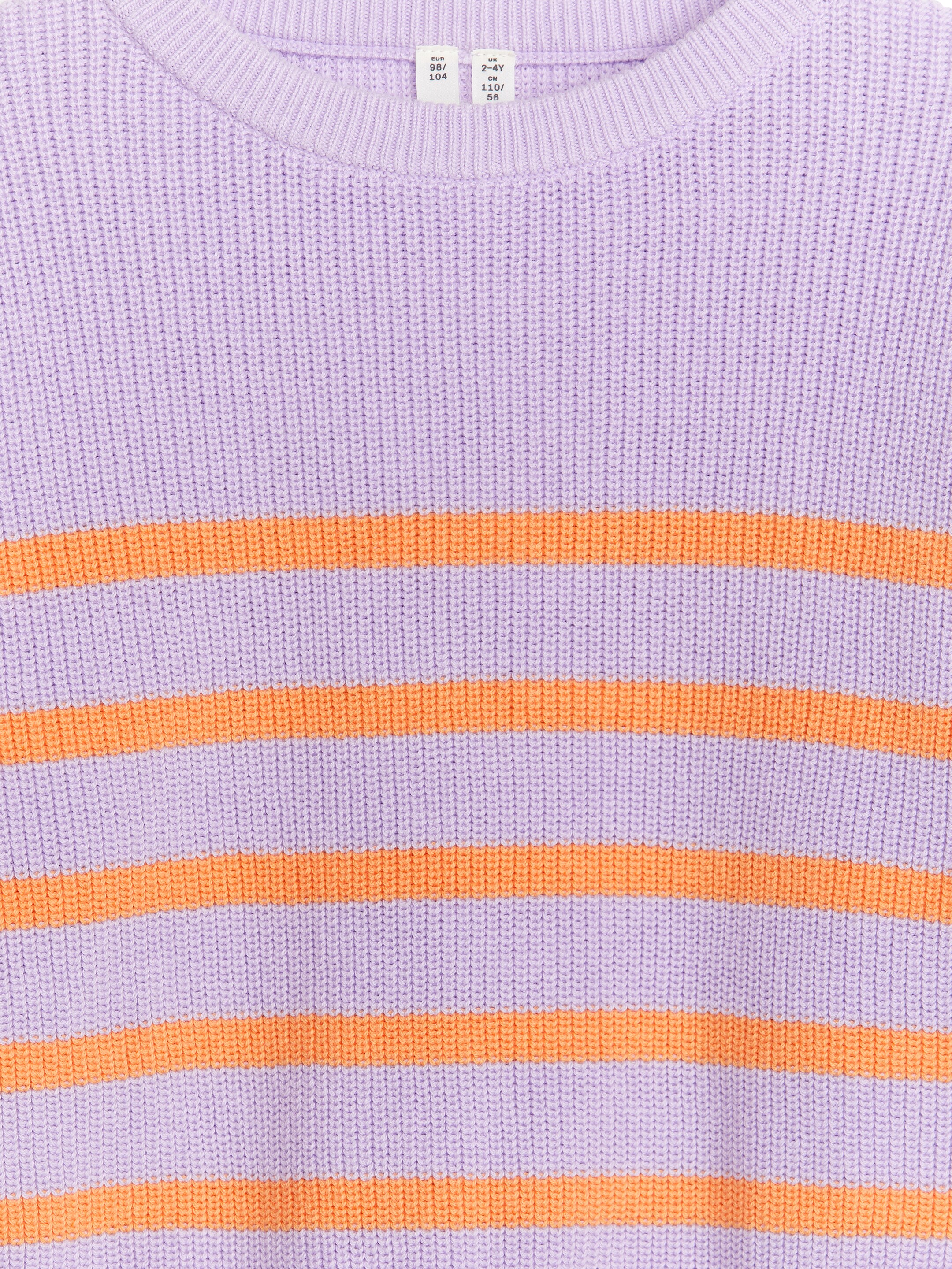 Visa större bild: Ribbstickad bomullströja - Lila/orange - BARN | H&M SE 3