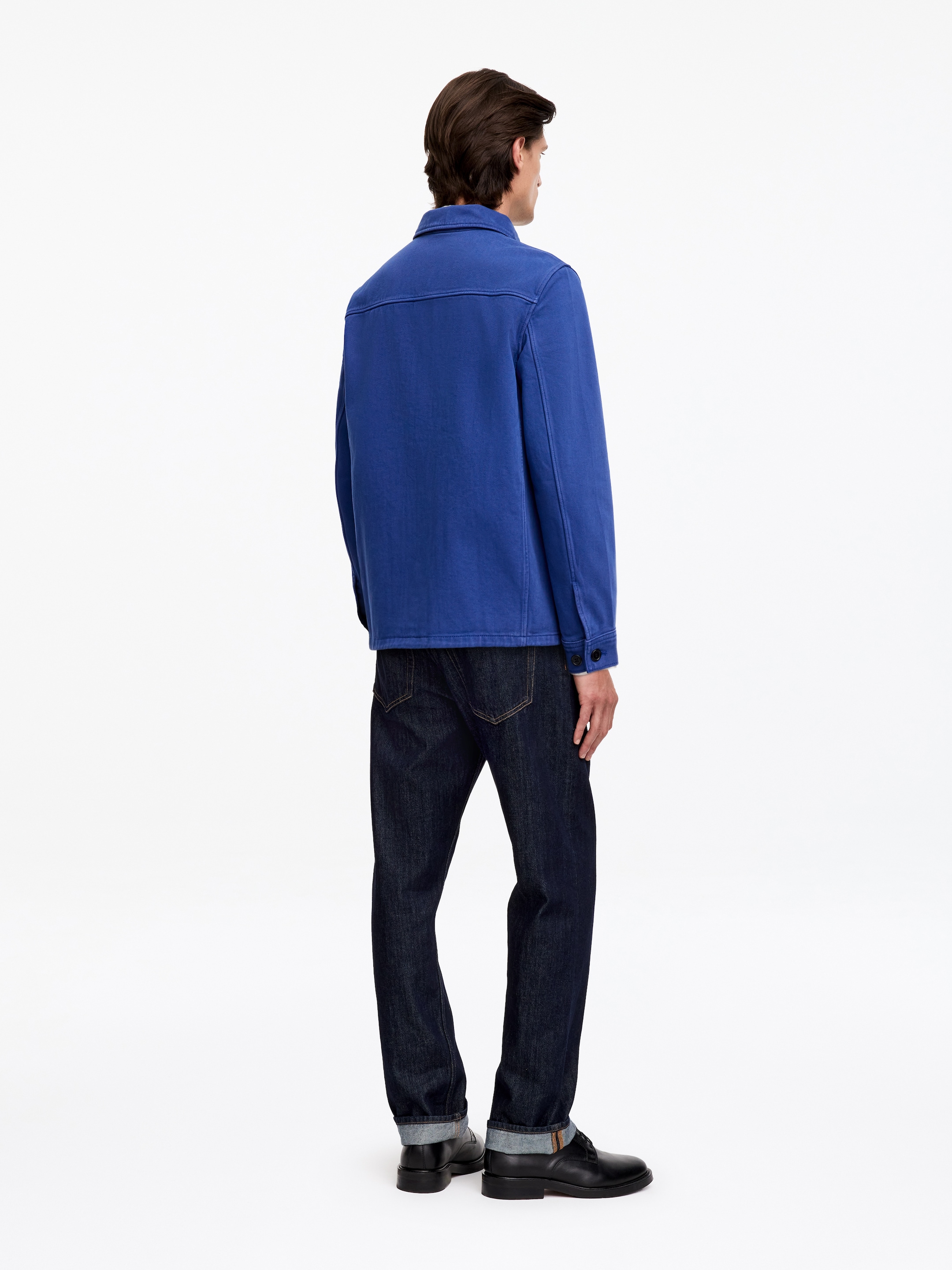 Overdyed Twill Overshirt - Bright Blue - Regular fit - Men - StillMedia/Lookbook - 10