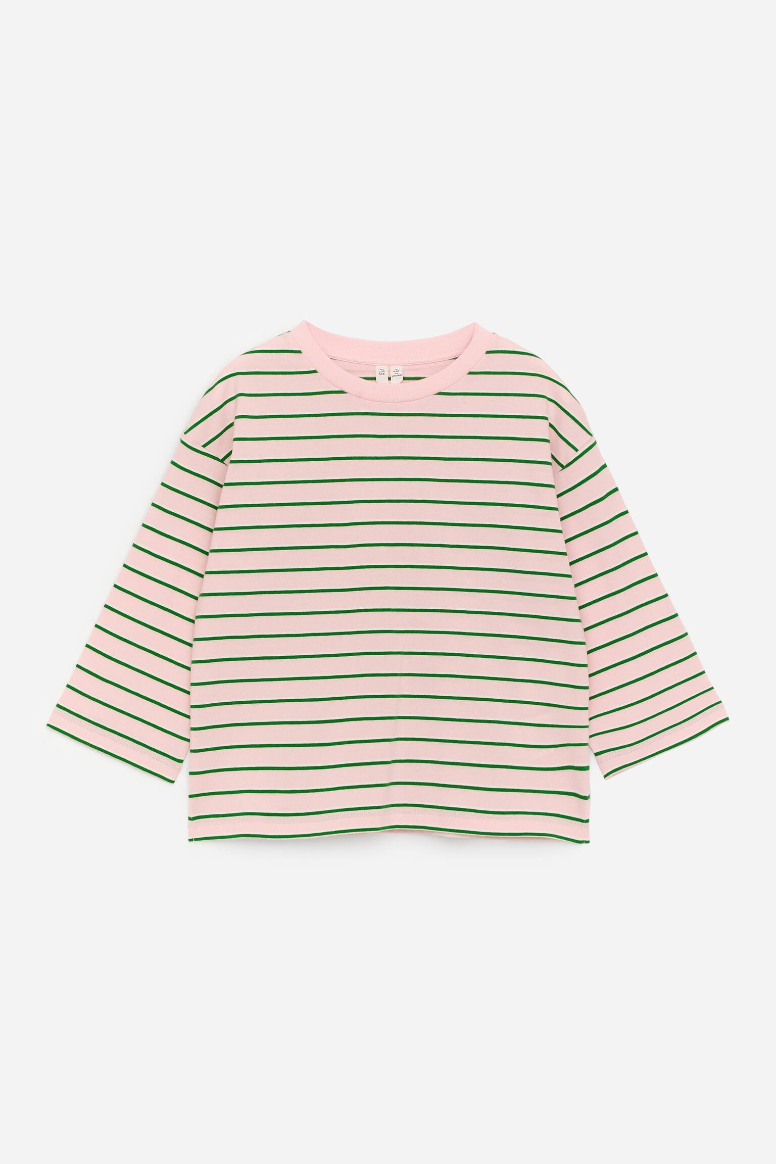 Тениска с дълъг ръкав - Розово/Зелено/Бяло/Лилаво/Оранжево/Бял/Многоцветни райета - 1