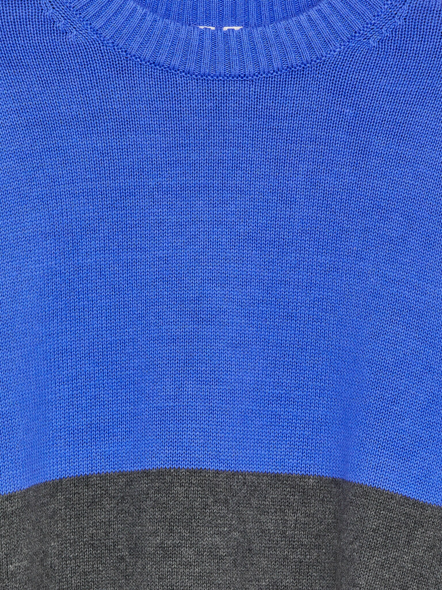 Tröja i ull- och bomullsblandning - Blå/grå/röd - 2