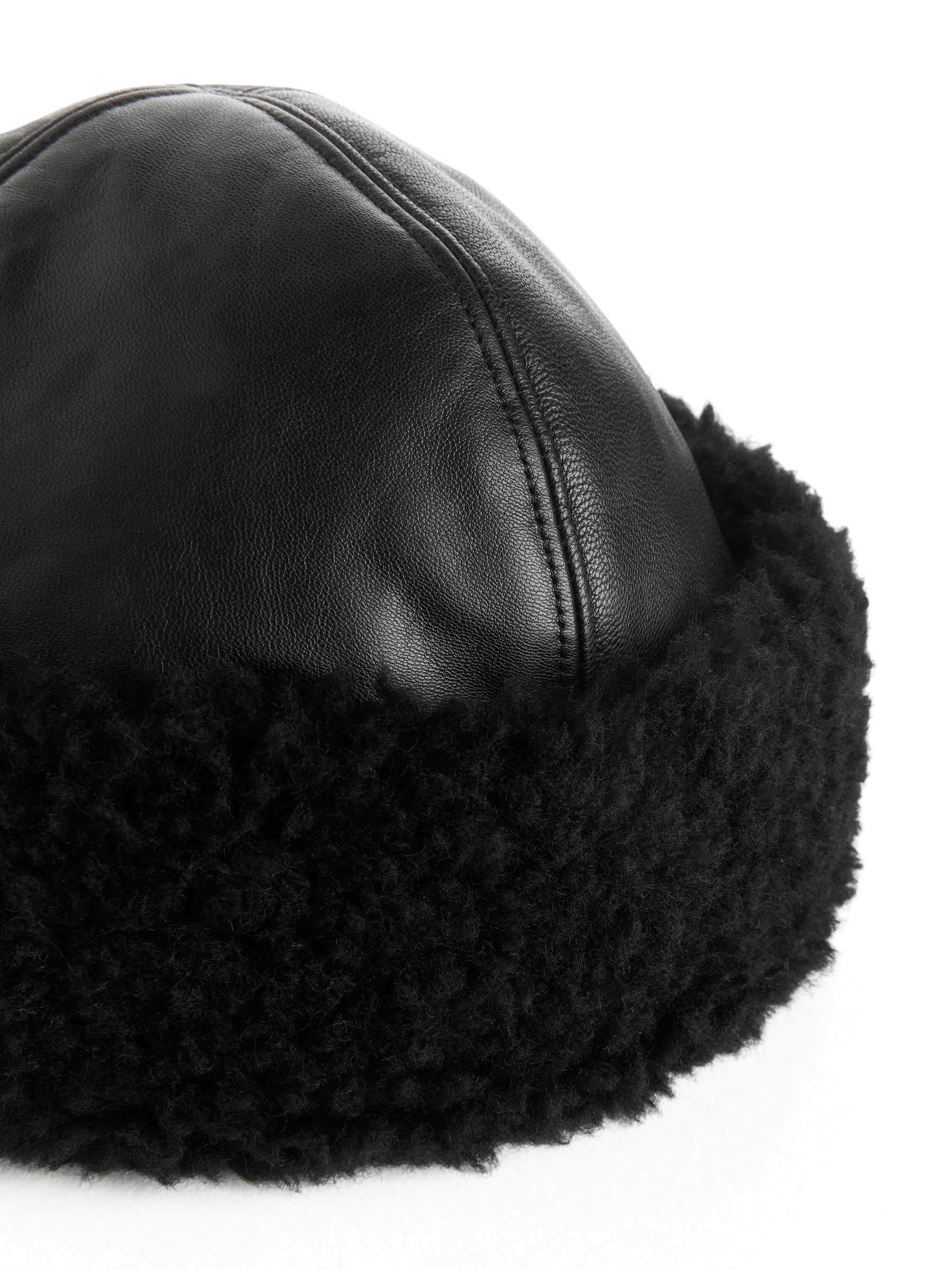 Gefütterte Ledermütze - Schwarz - Damen - StillMedia/DescriptiveDetail - 2