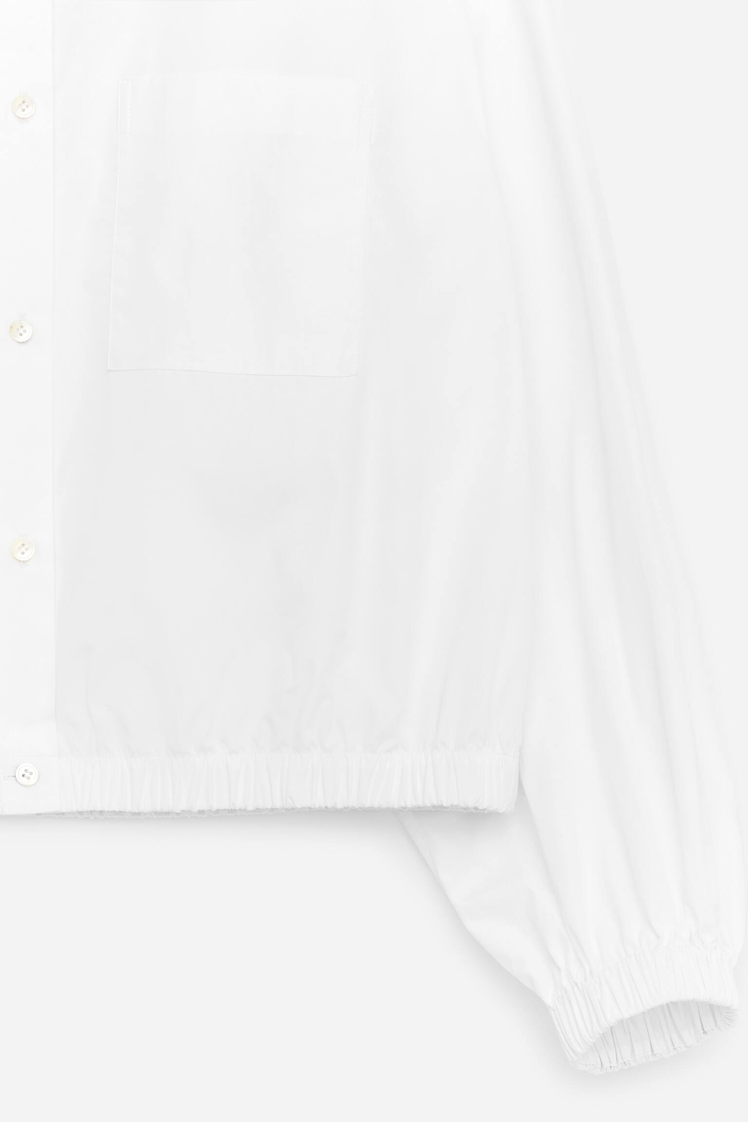 Cropped katoenen overhemd - Wit/Bruin - 4