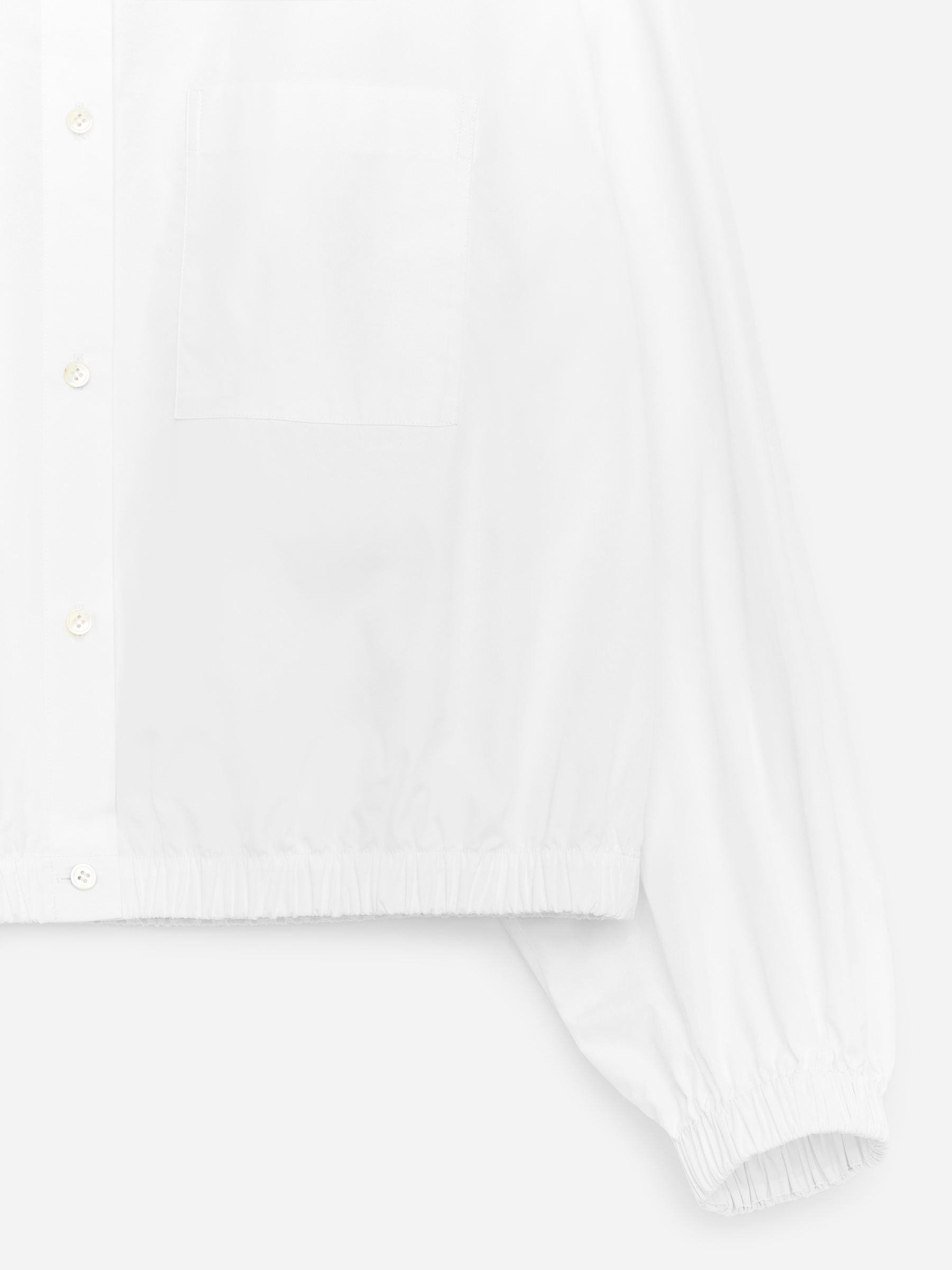 Cropped Cotton Shirt - White - Regular fit - Women - StillMedia/DescriptiveDetail - 1