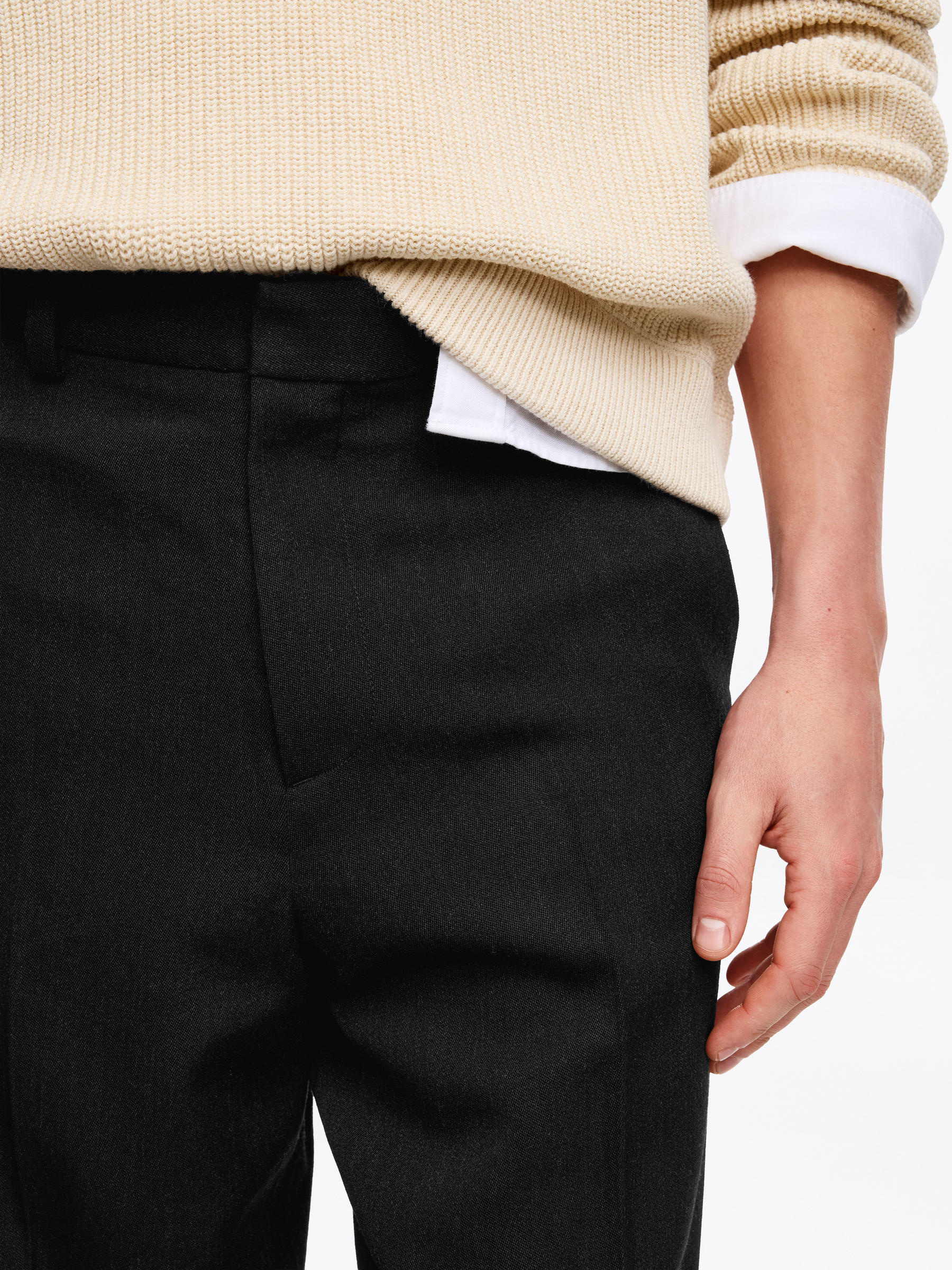 Loose Fit Wool Trousers - Black - Loose fit - Men - StillMedia/Lookbook - 6