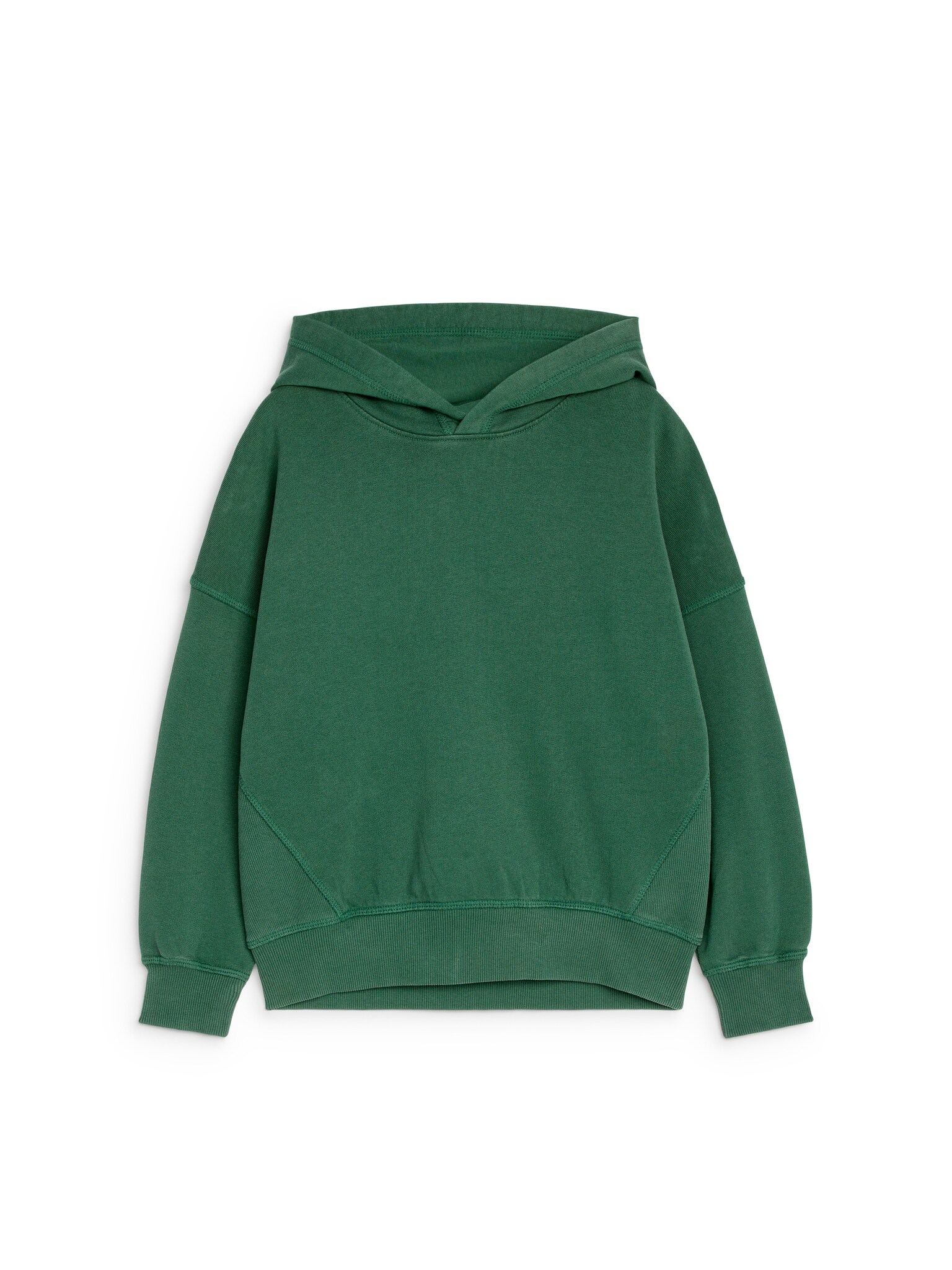 Oversized sweatshirt met capuchon - Donkergroen/Rood