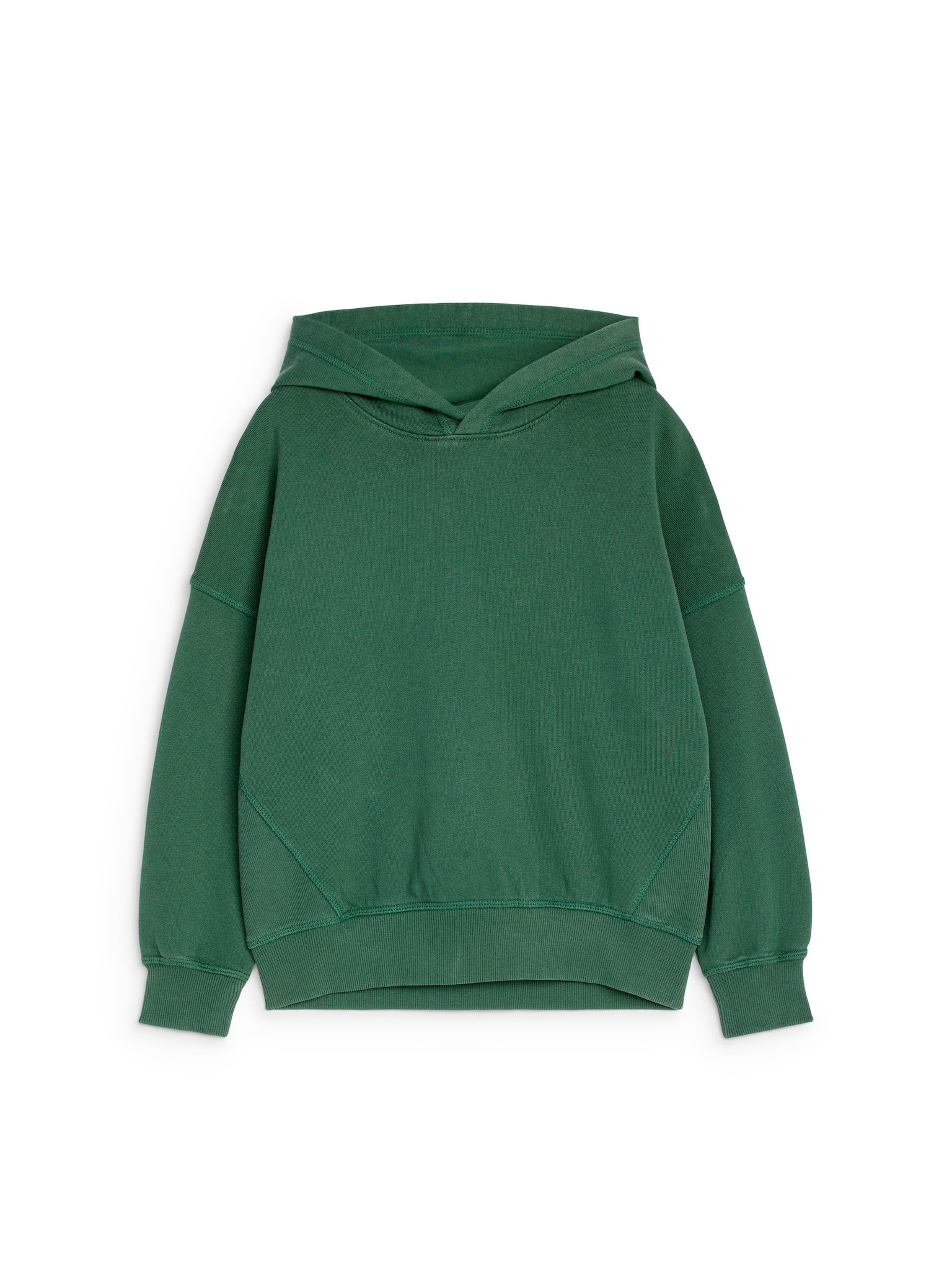 Oversized-Sweatshirt mit Kapuze - Dunkelgrün/Rot - 1