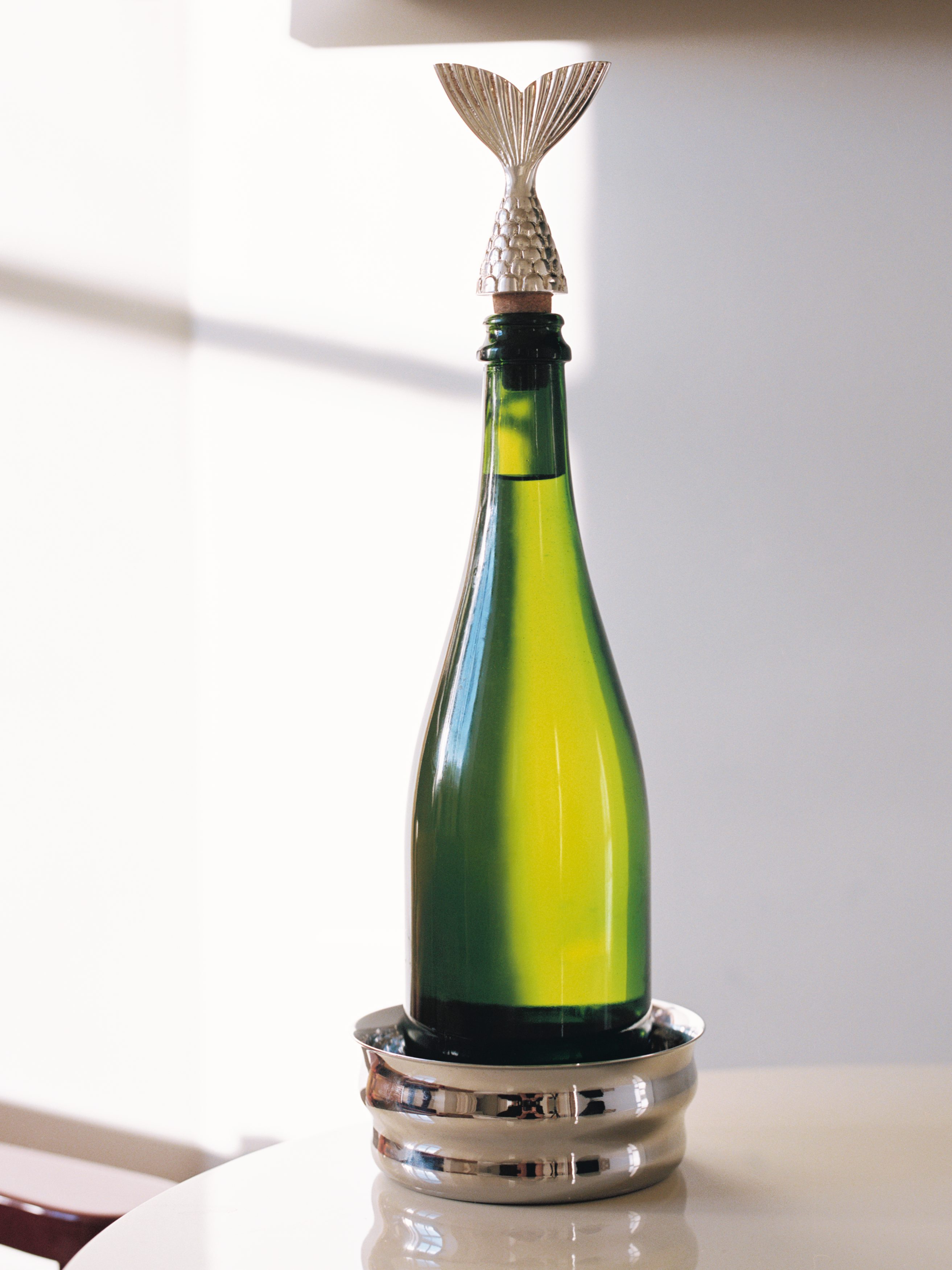 Dessous de bouteille en acier inoxydable - Argent