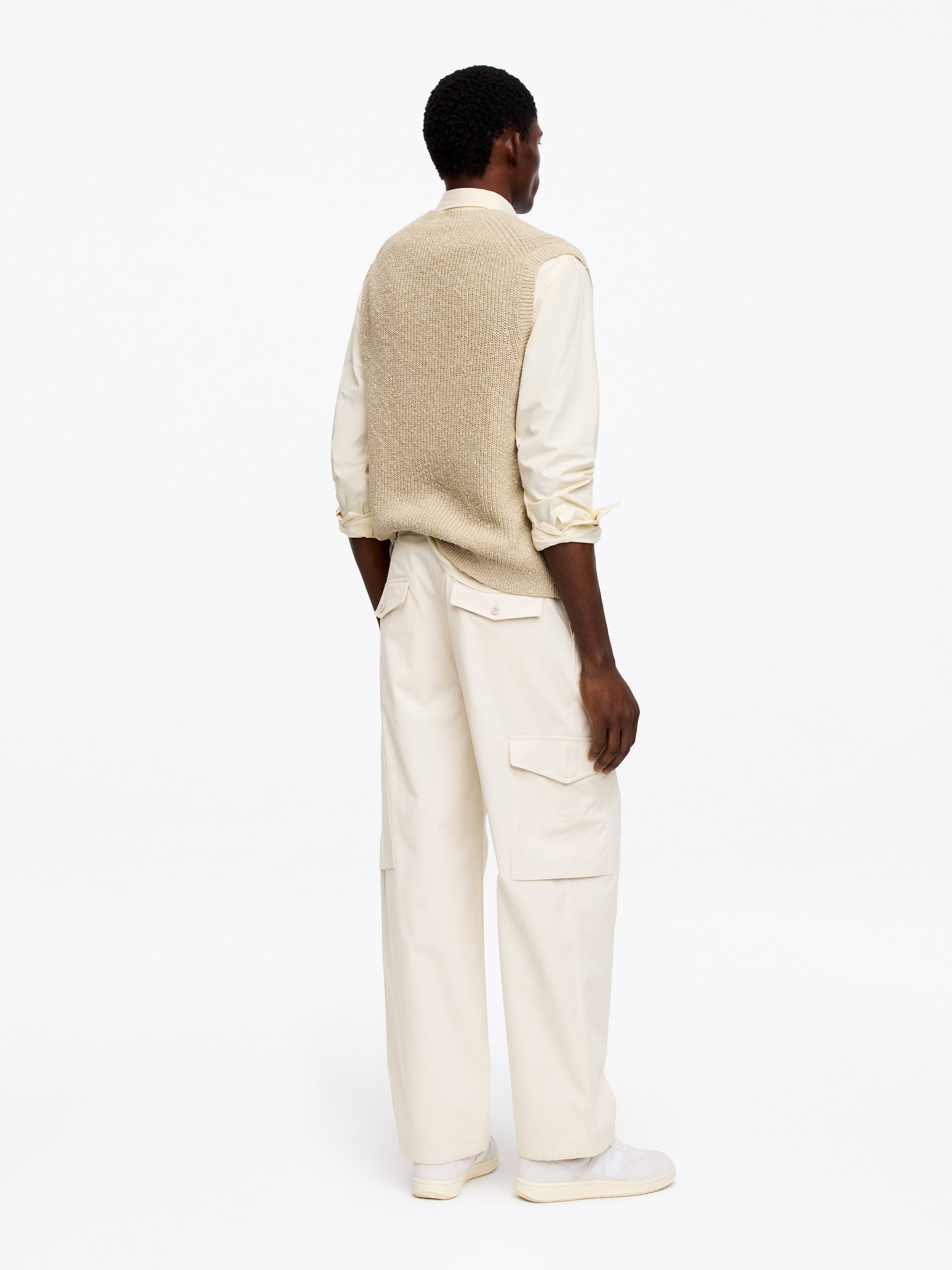Pantaloni cargo dalla vestibilità ampia - Bianco sporco - Loose fit - Men - StillMedia/Lookbook - 7