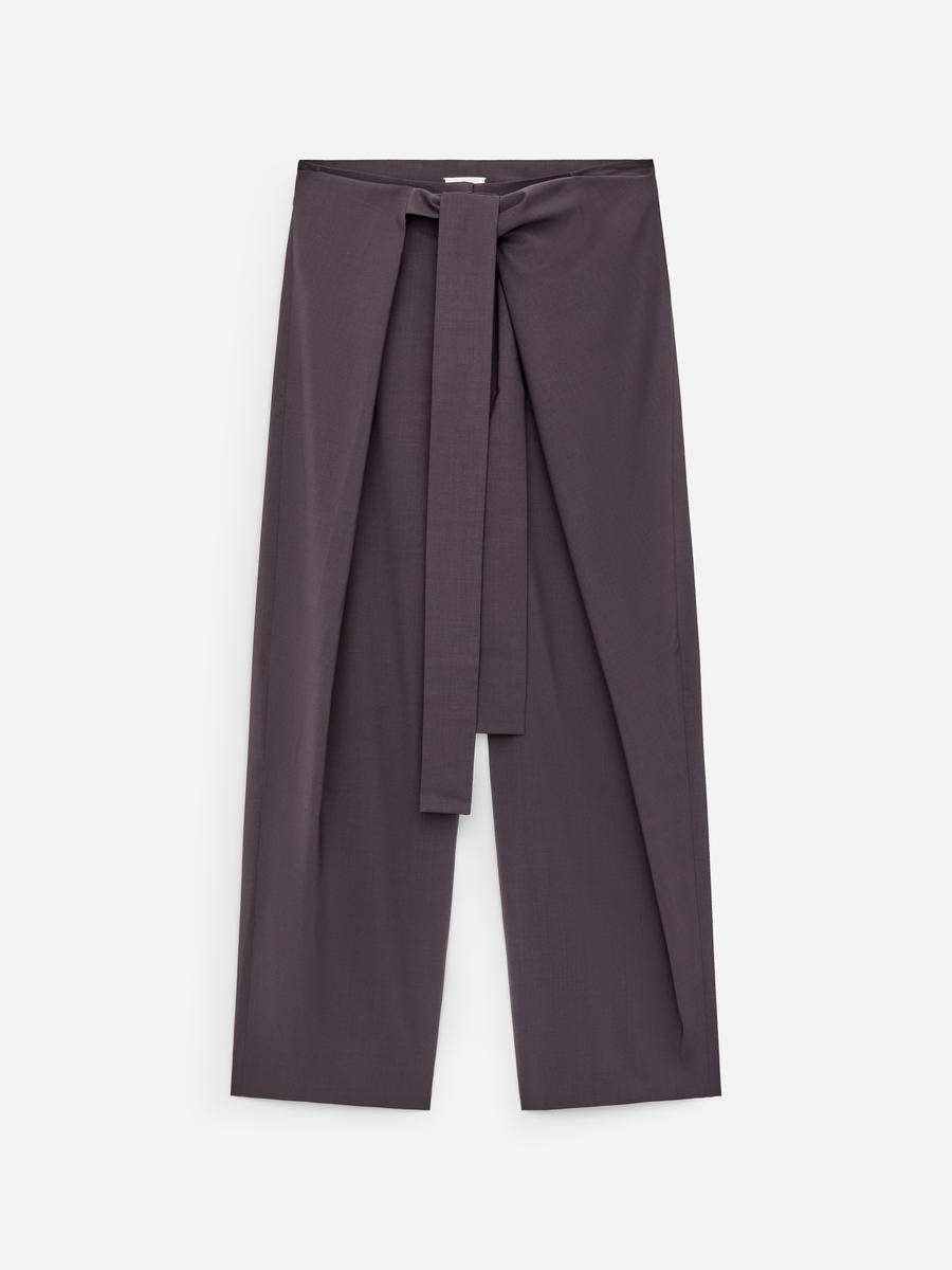 ARKET Women's  Wrap-Detail Tailored Trousers Brown,  size 42