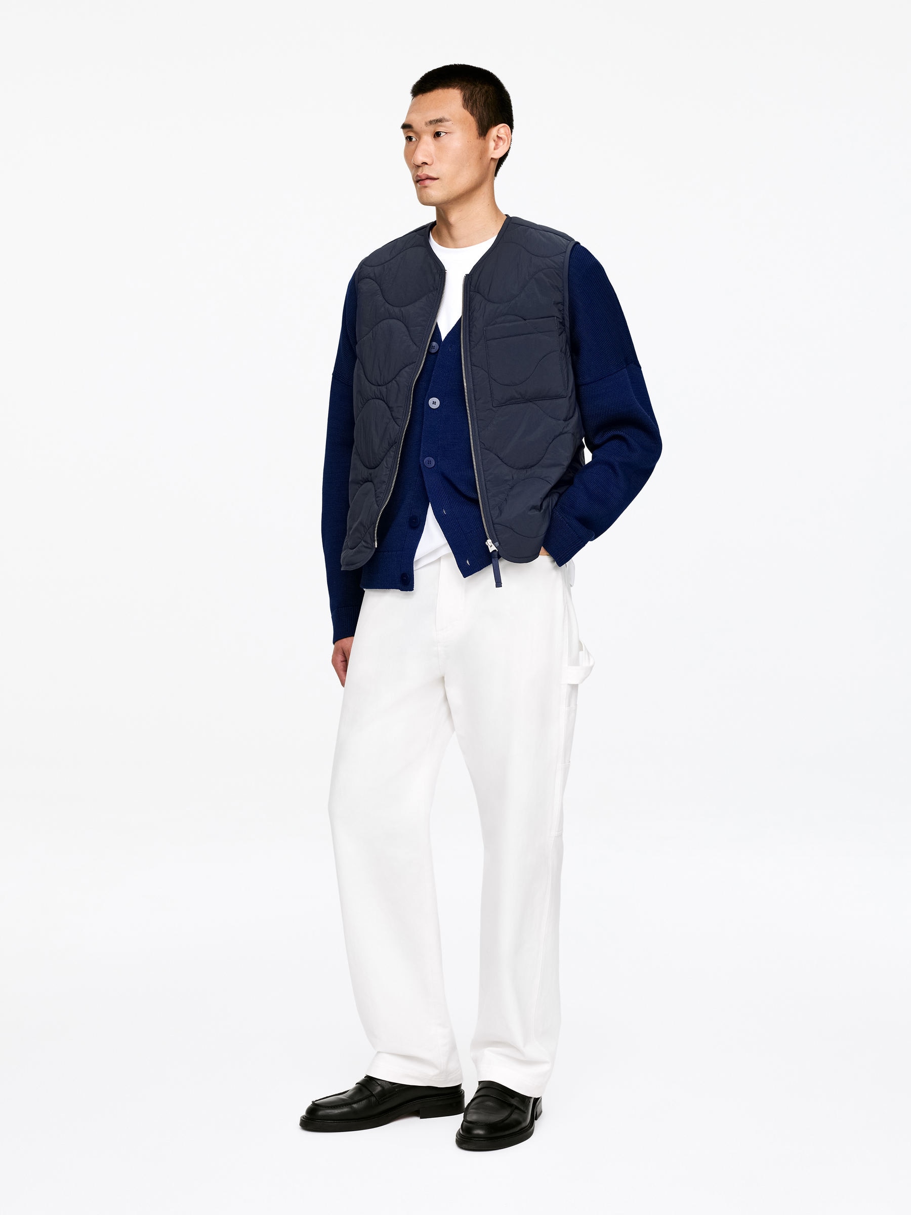 2-in-1 Quilted Liner Vest - Dark Blue - Regular fit - Men - StillMedia/Lookbook - 41