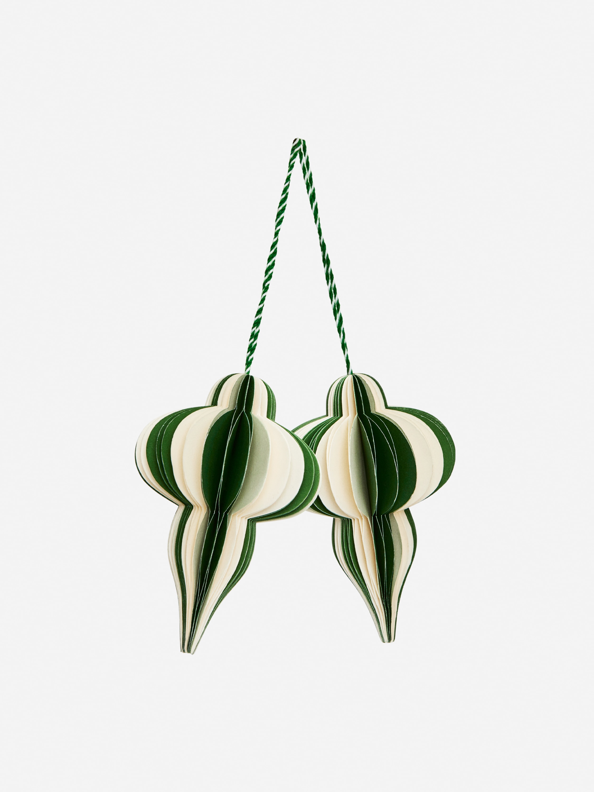 Honeycomb Ornaments Set of 2 - Зелено/Бяло