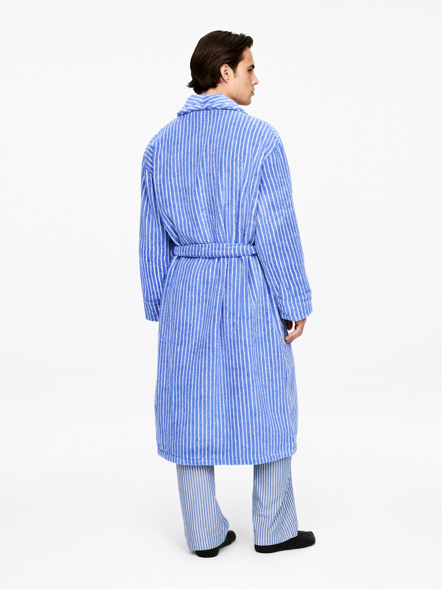 Cotton Terry Bathrobe - Blue - 6