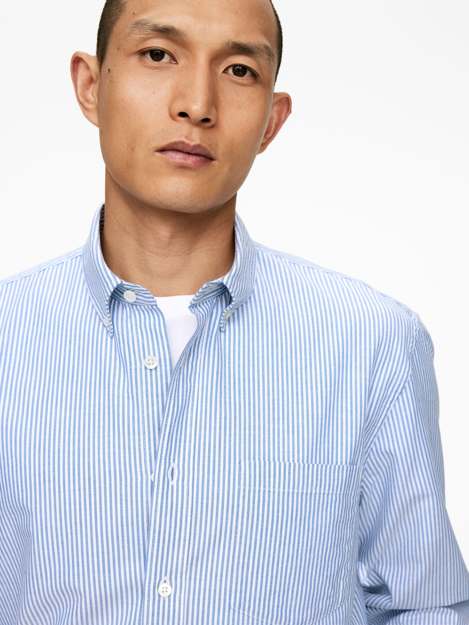 Chemise Oxford - Bleu/rayé - Regular fit - Homme - StillMedia/Lookbook - 39