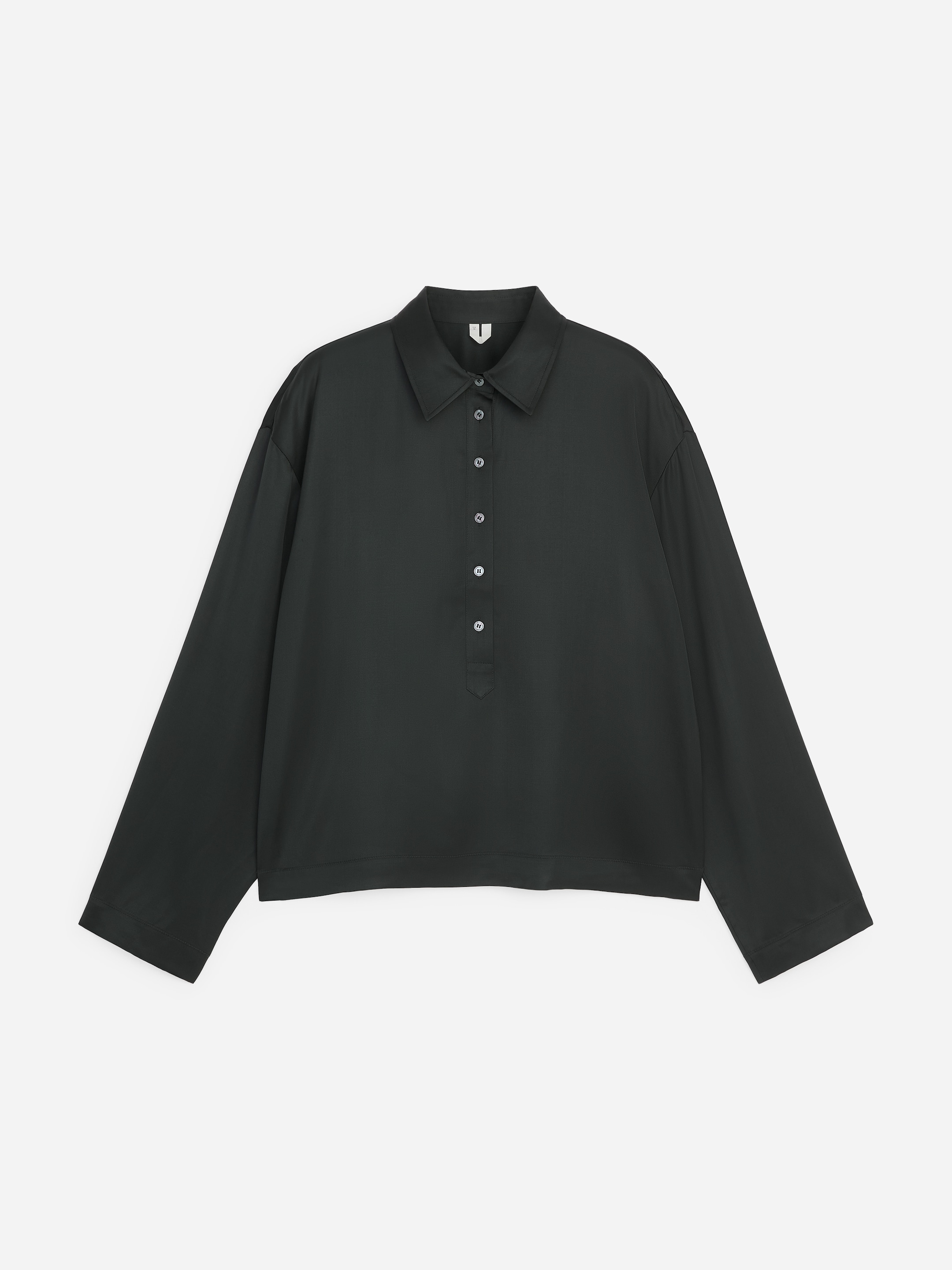 Långärmad polo shirt - Svart - Regular fit - women - StillMedia/DescriptiveStillLife - 1