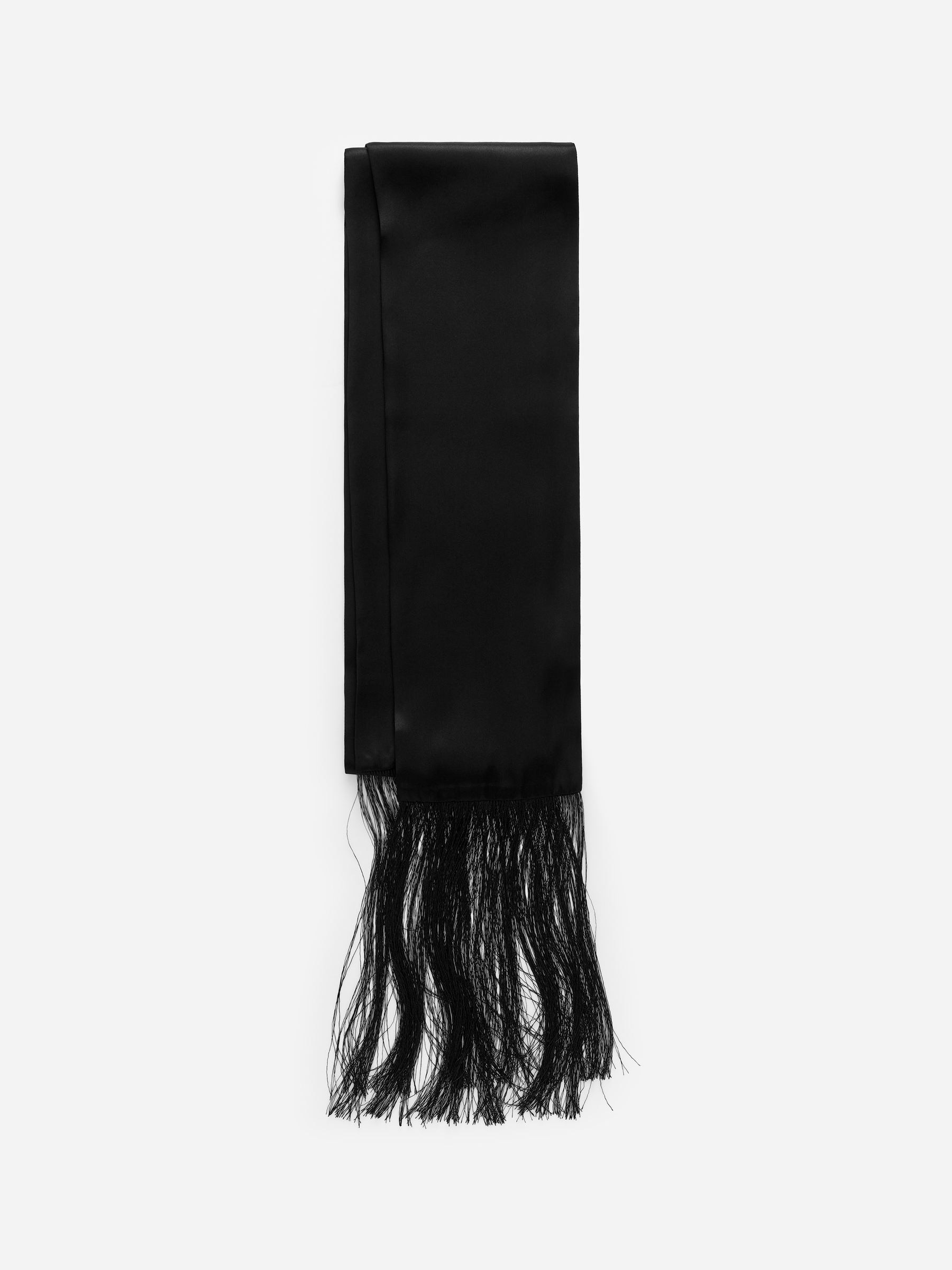 Silk Fringe Scarf-#272627-17354