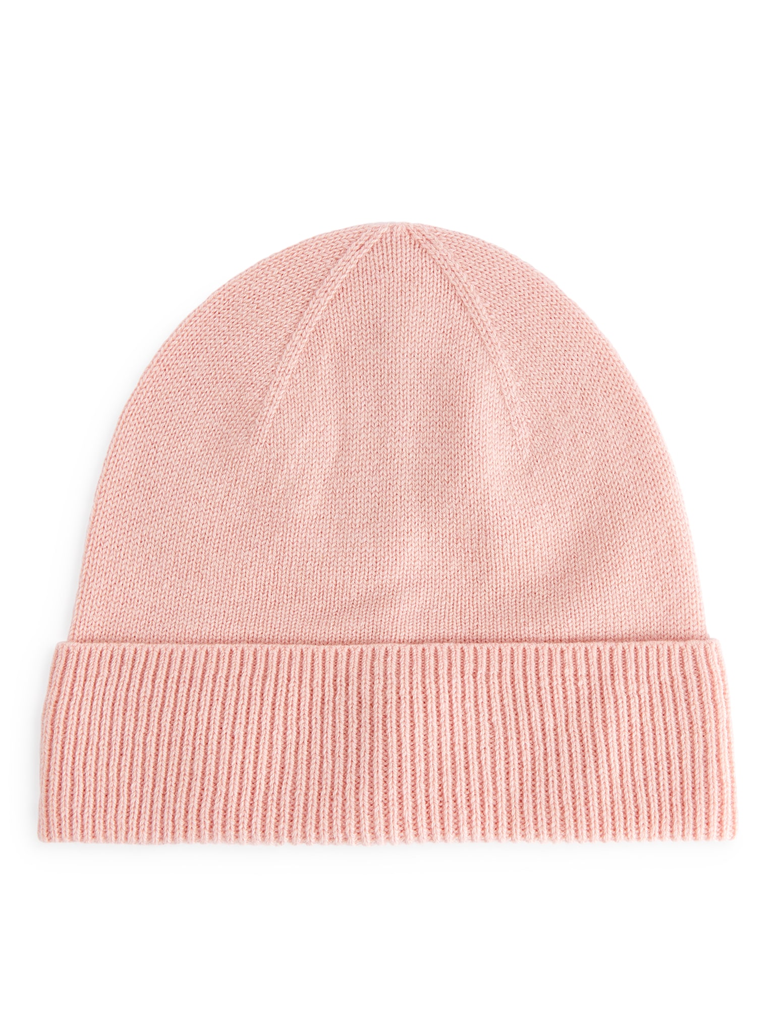Beanie aus Merinowolle - Rosa meliert/Graumeliert