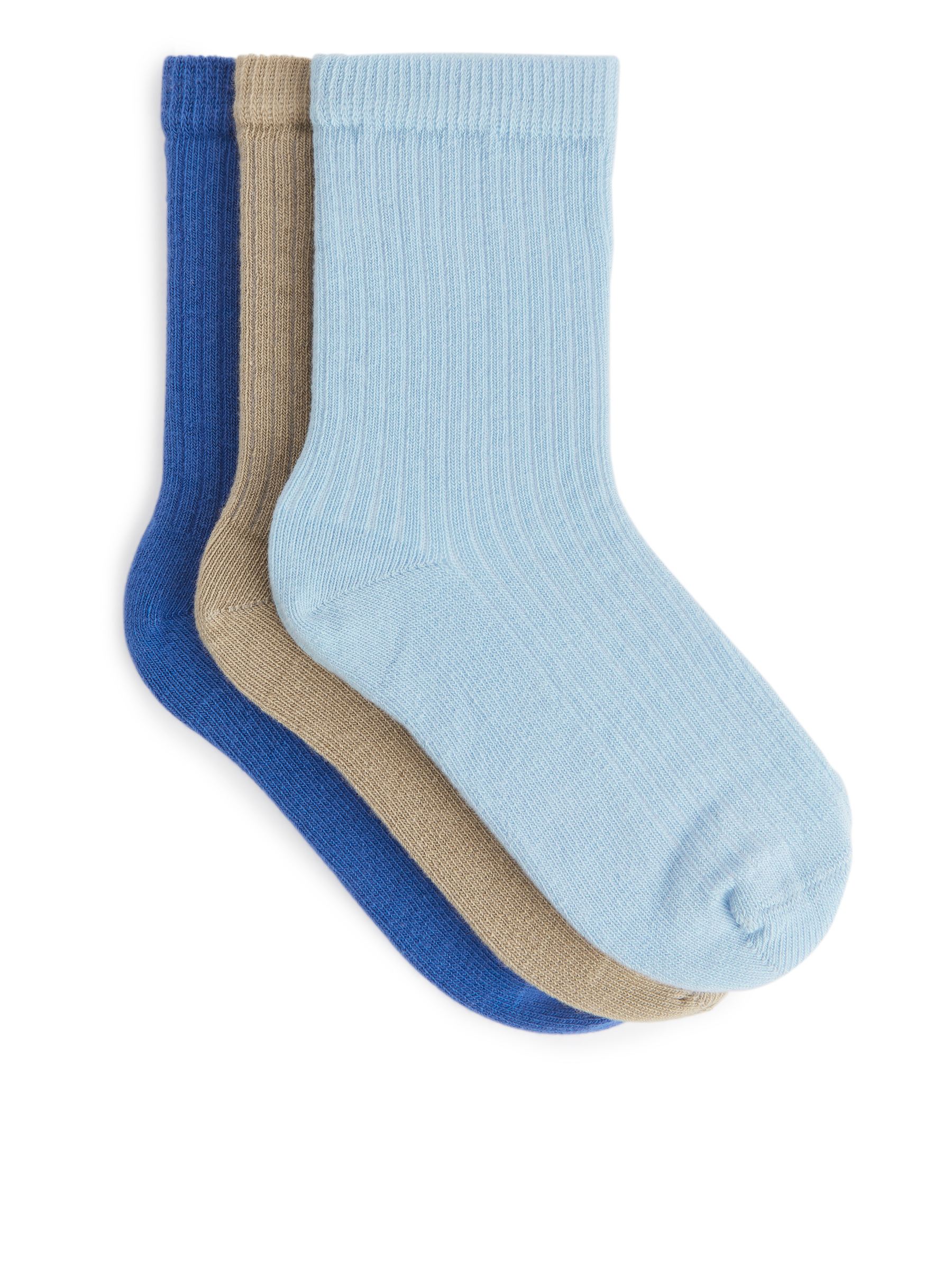 Rippstricksocken, 3 Paare - taubengrau/braun/blau - Regular Fit - Kinder - StillMedia/DescriptiveStillLife - 1