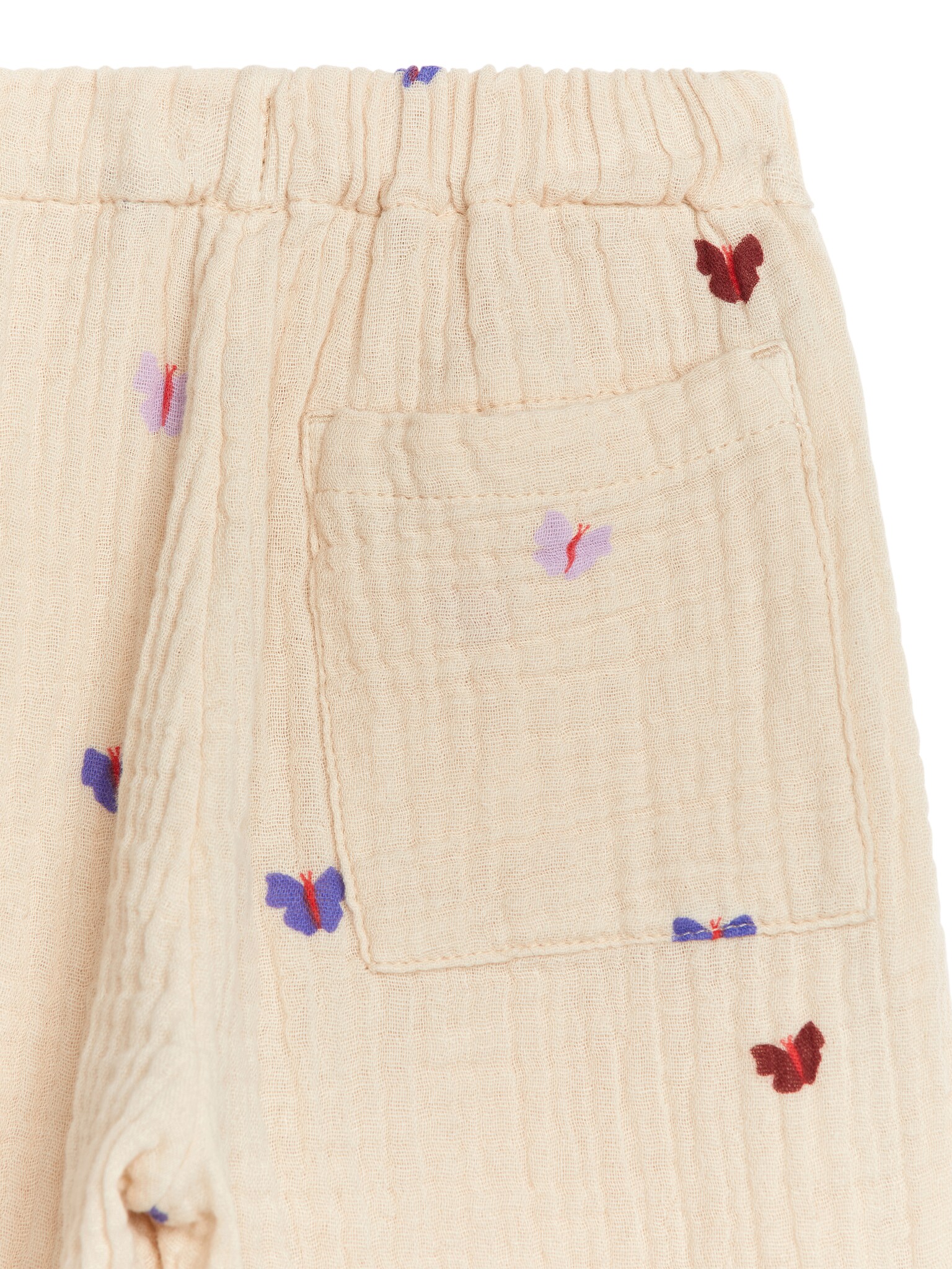 Baumwollmusselin-Hose - Beige/Schmetterlinge/Beige/Knallblau - 2