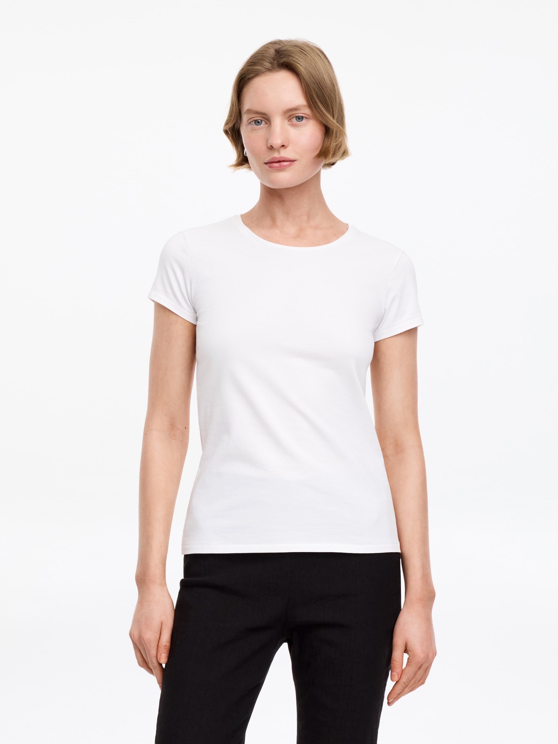 Slim Cap-Sleeve T-Shirt-#FFFFFF-18196