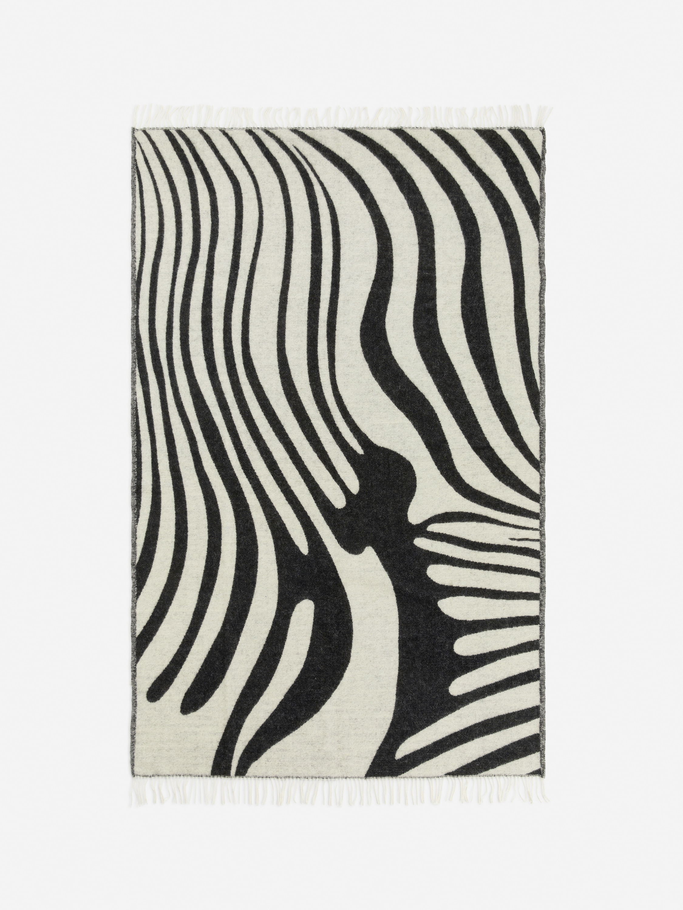 〈未使用品〉KLIPPAN CLASSIC WOOLblanket ZEBRA Klippan Wool Blanket – Black/Off White – Homeware – ARKET NL