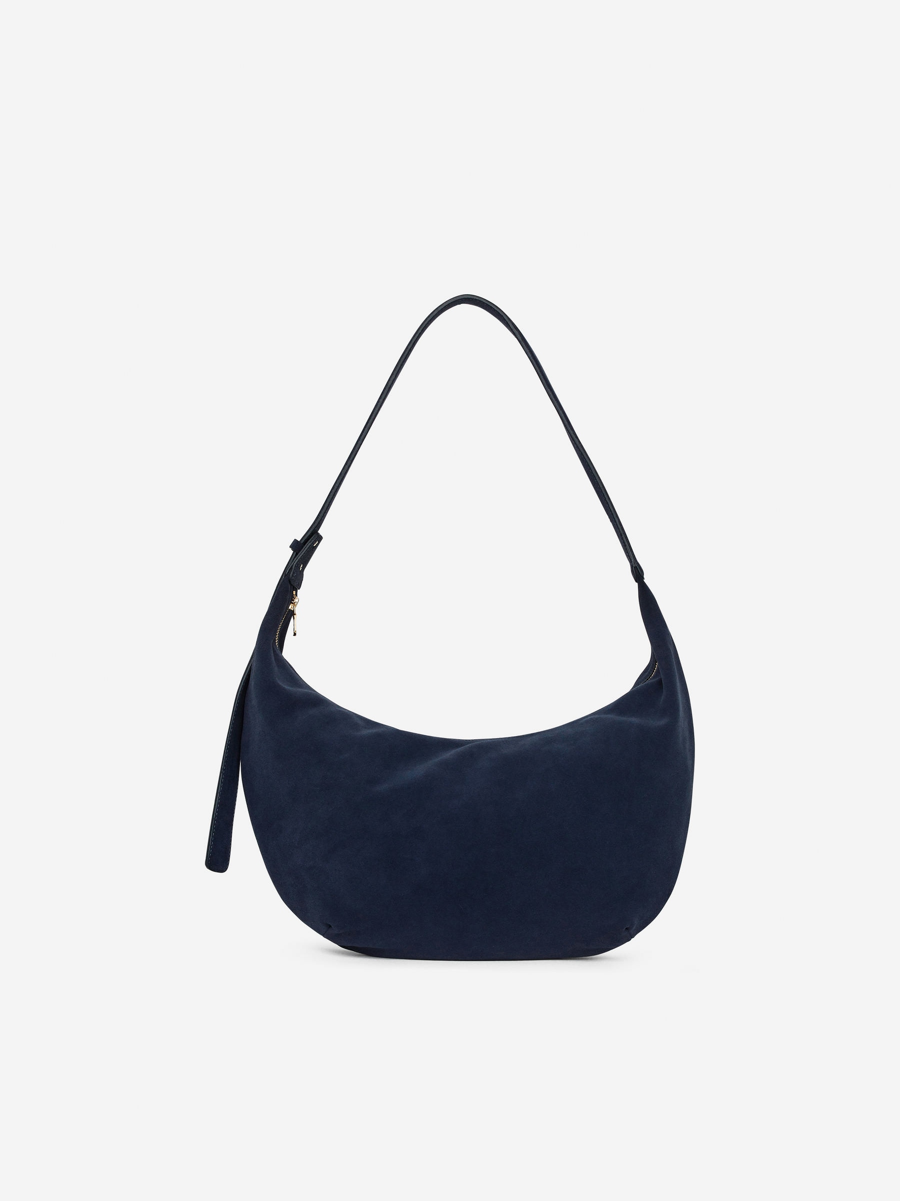 Curved Split Suede Bag - Dark Blue - Women - StillMedia/DescriptiveStillLife - 8