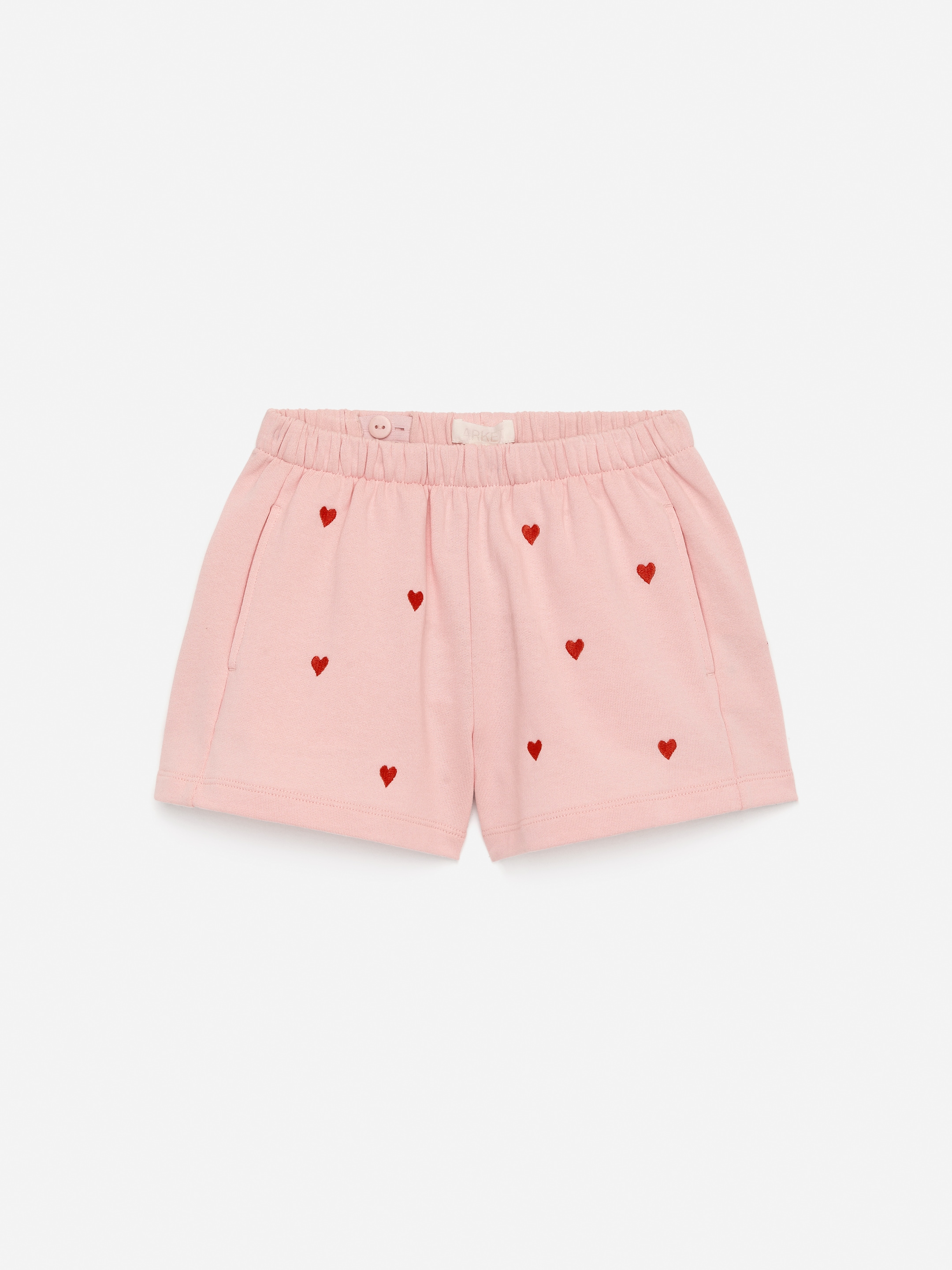 Ver imagen más grande: Pantalones cortos de rizo francés - Rosa/corazones rojos - NIÑOS | H&M ES 1