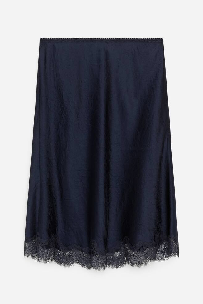 Lace-Detail Skirt - Dark Blue - 1