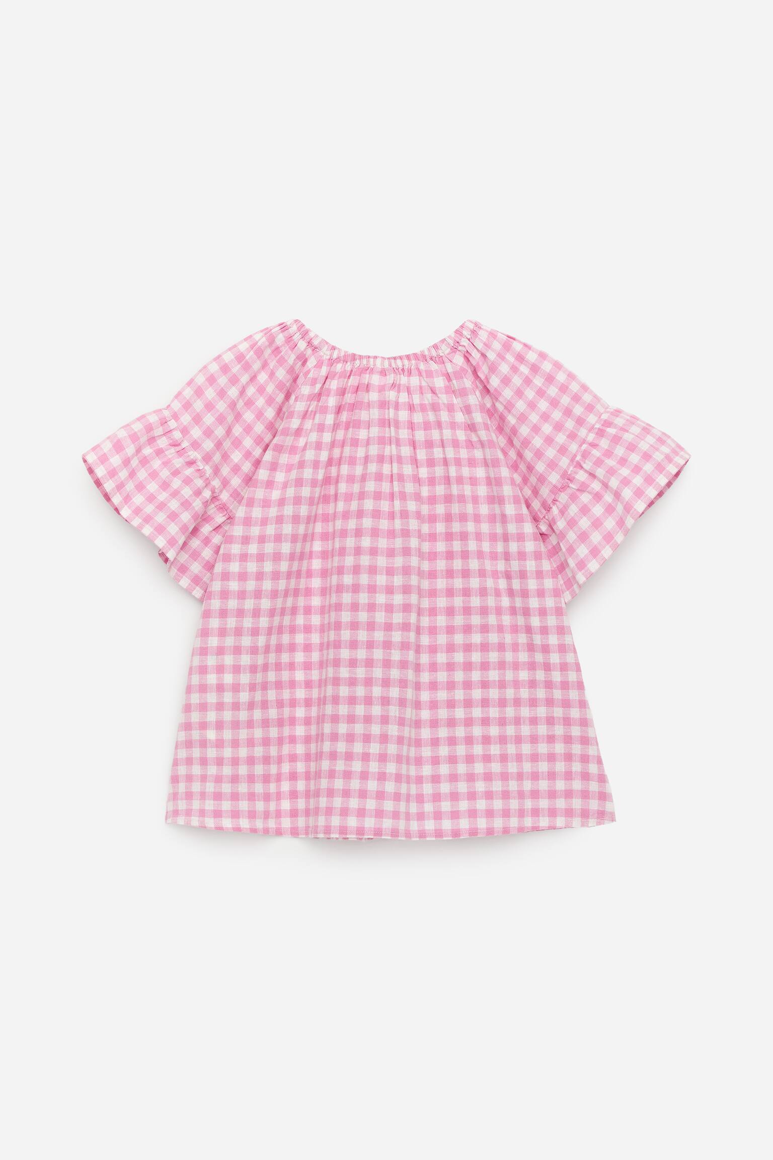 Topp i bomull och linne - Rosa/vit - 3