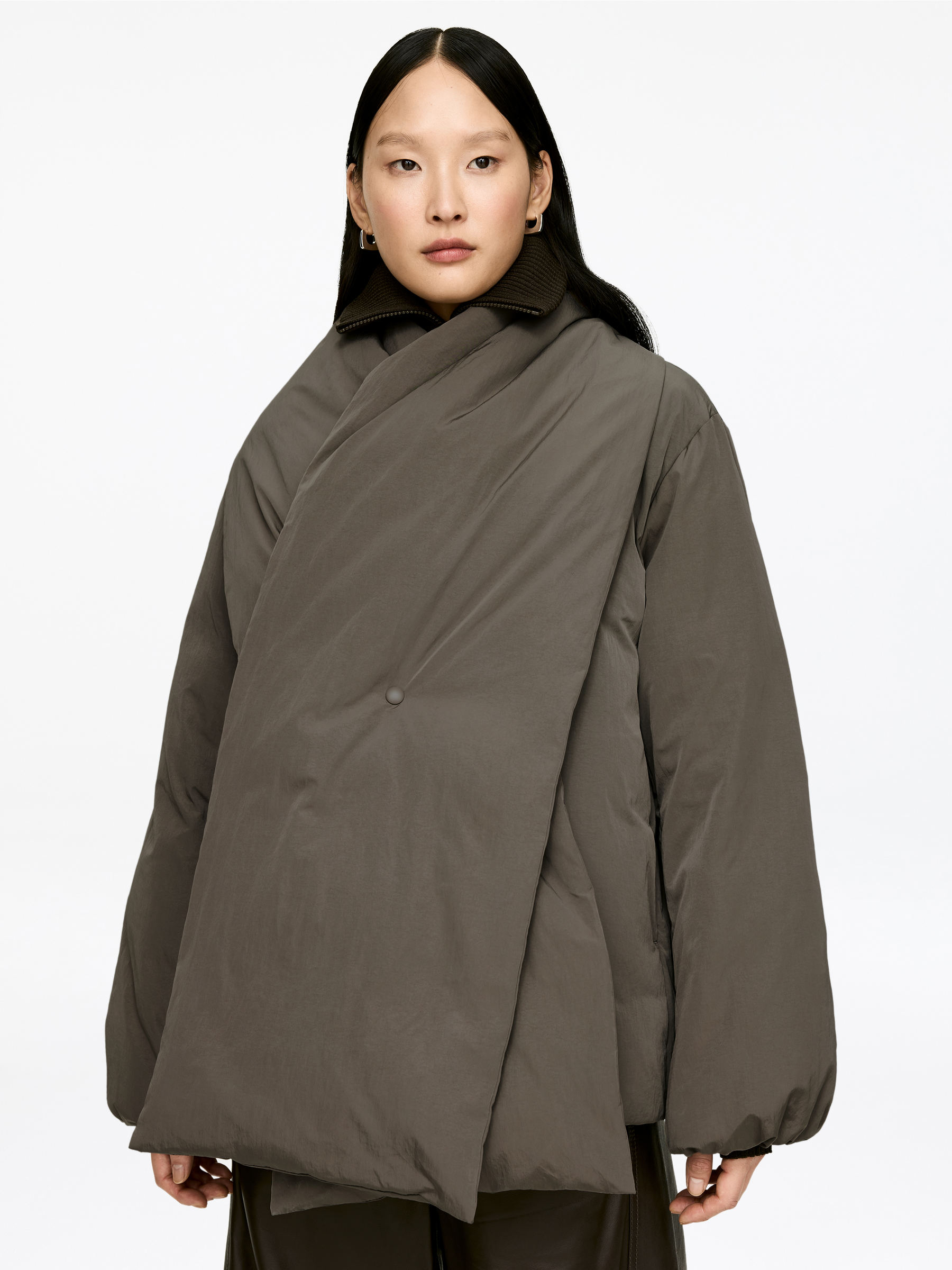 Veste Upcycled Down - Taupe - Regular fit - Femme - StillMedia/Lookbook - 6