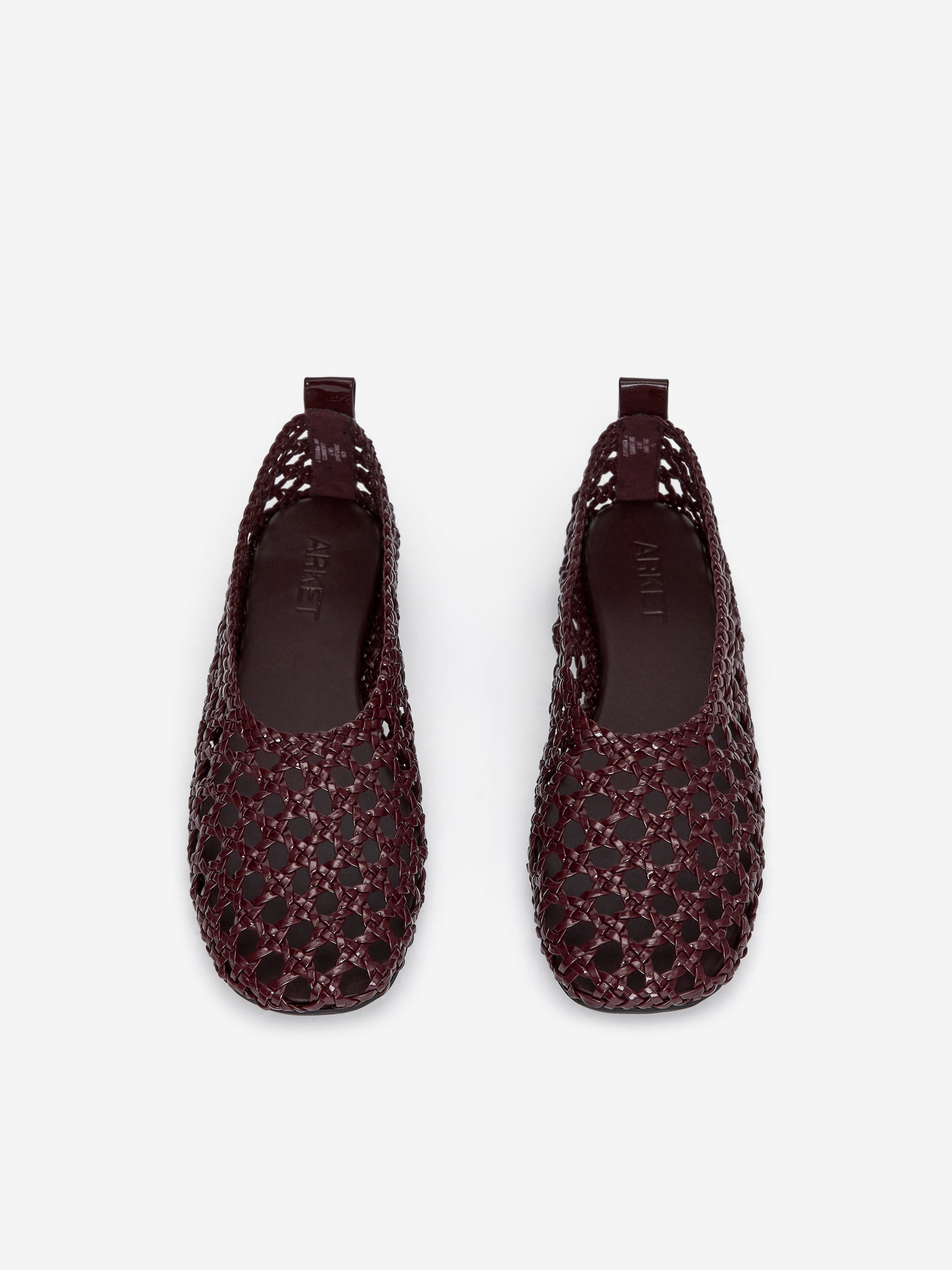 Woven Leather Flats - Dark Red - Women - StillMedia/DescriptiveStillLife - 4