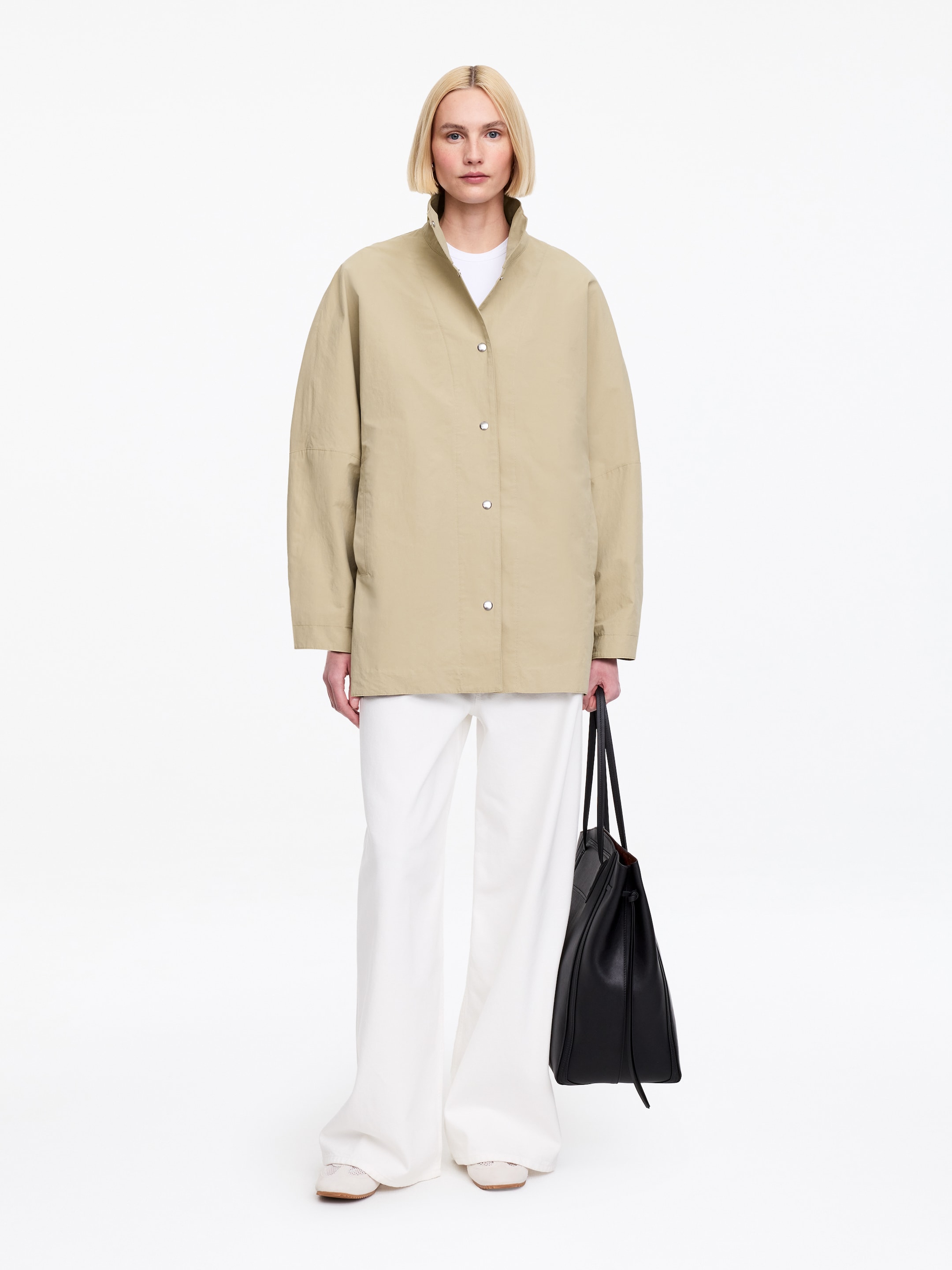 Oversized Shell Jacket-#c3b192-18545