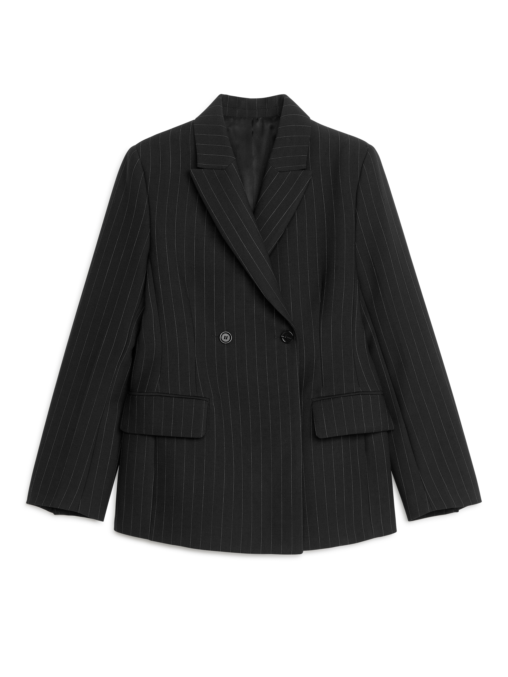 Dubbelknäppt kritstrecksrandig kavaj - Svart - Slim fit - Women - StillMedia/DescriptiveStillLife - 2