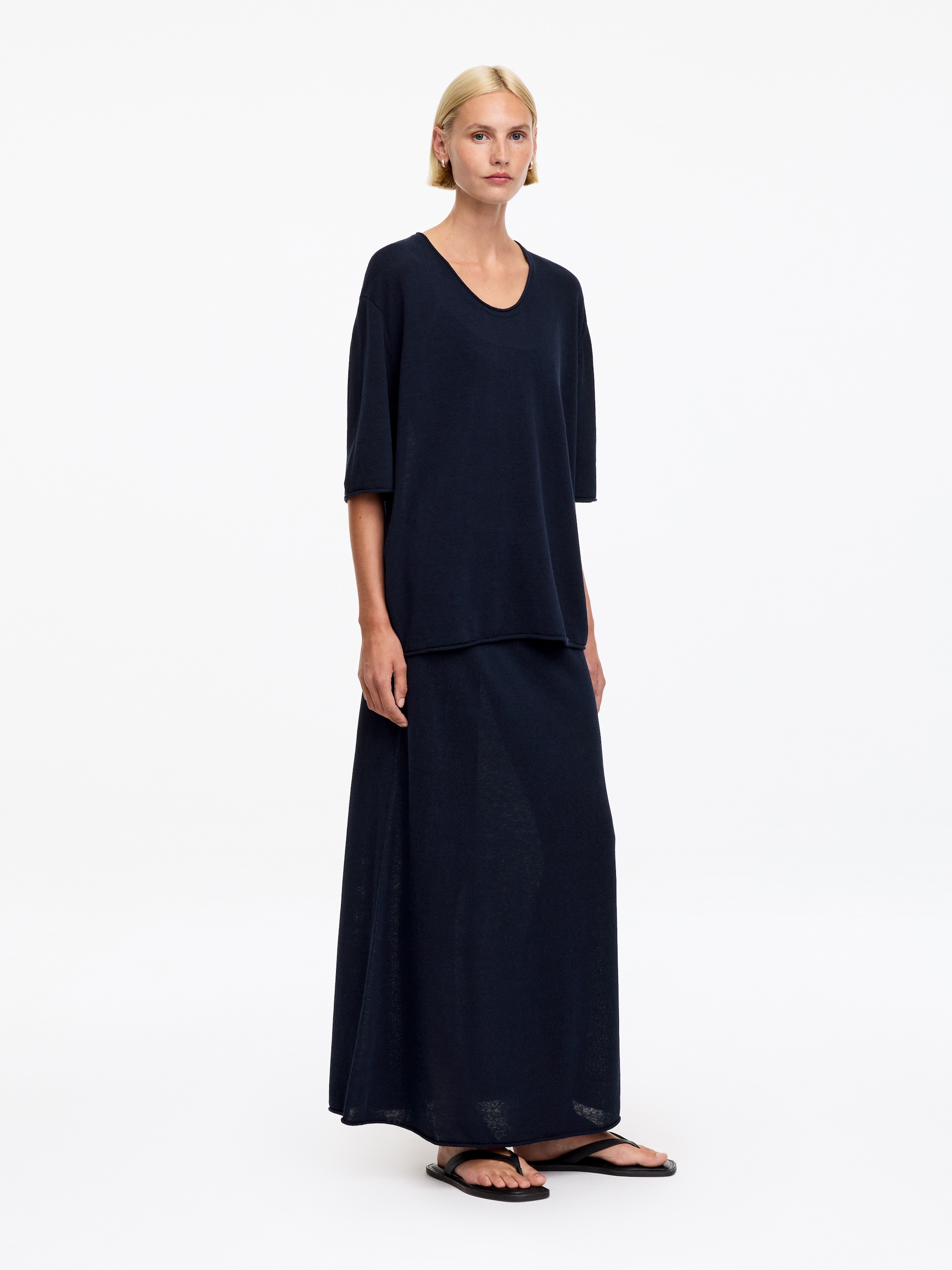 Knitted top - Navy - Regular fit - Women - StillMedia/Lookbook - 3