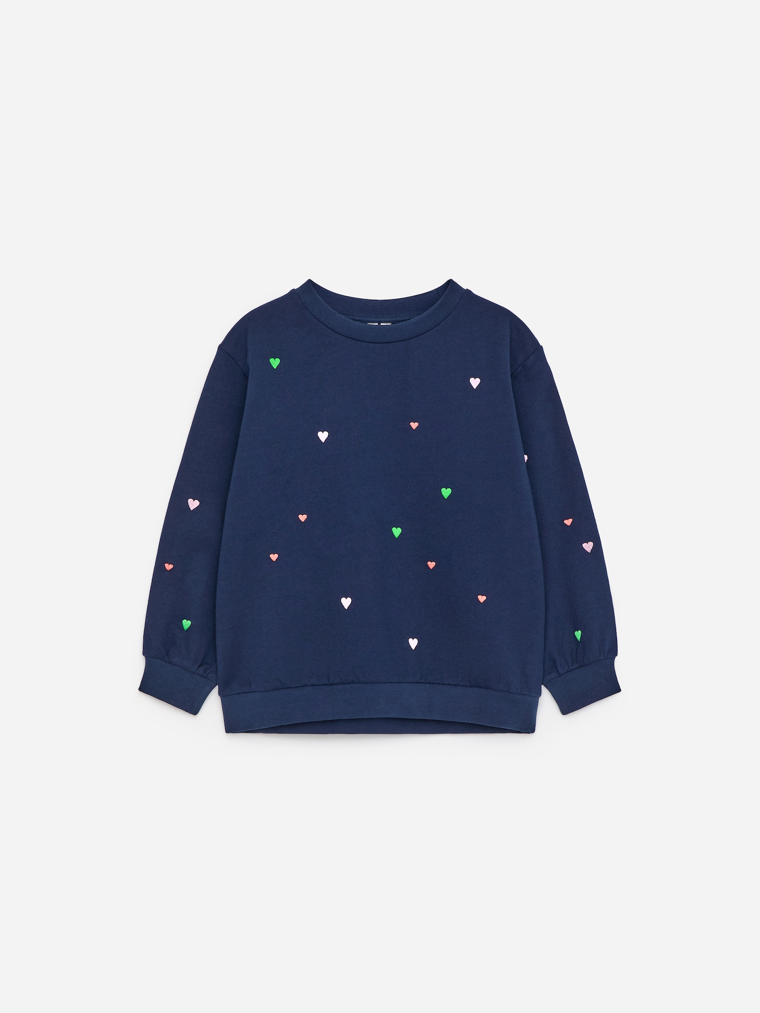 Frottee-Sweatshirt - Dunkelblau/Herzen