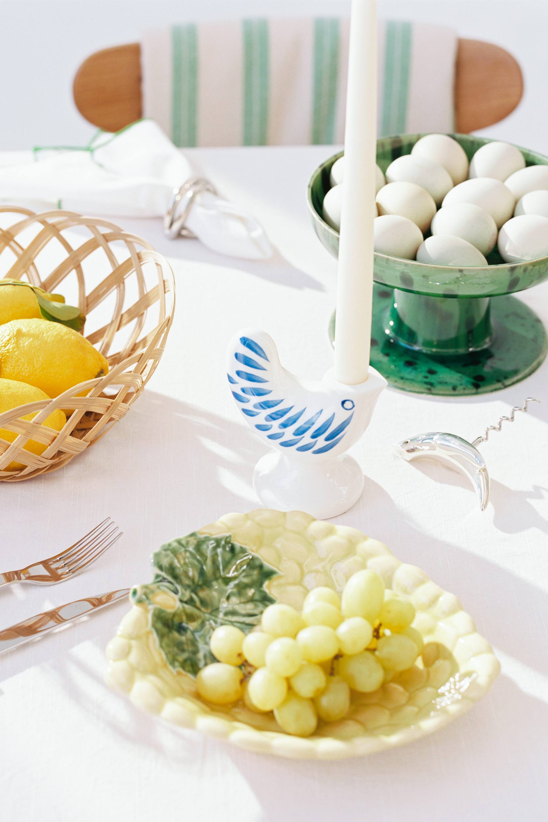 Agrandir l'image: Lot de 2 serviettes en coton - Blanc/Vert - Home All | H&M FR 1