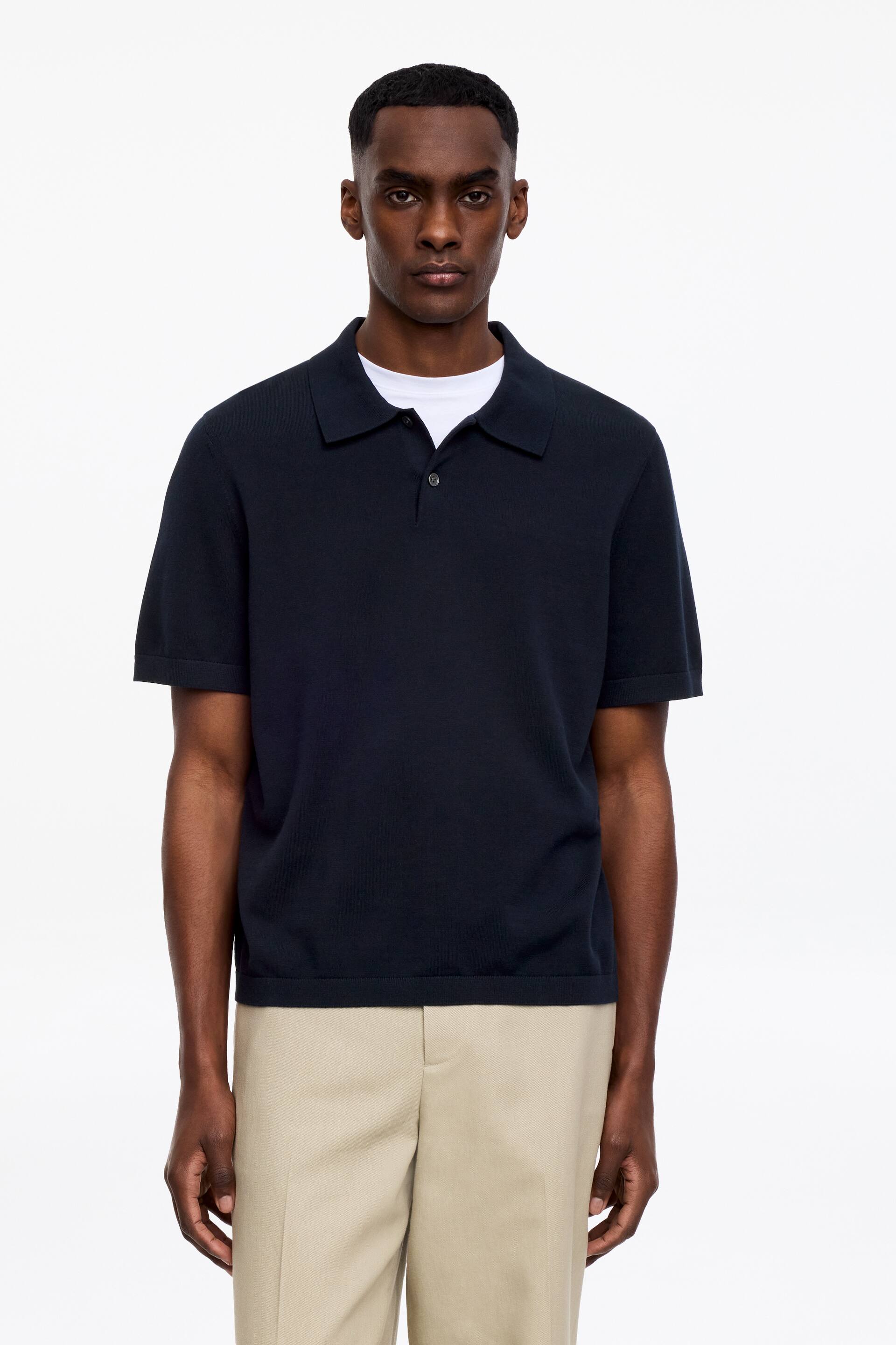Größeres Bild ansehen: Feinstrick-Poloshirt - Dunkelblau - Men | H&M DE 1