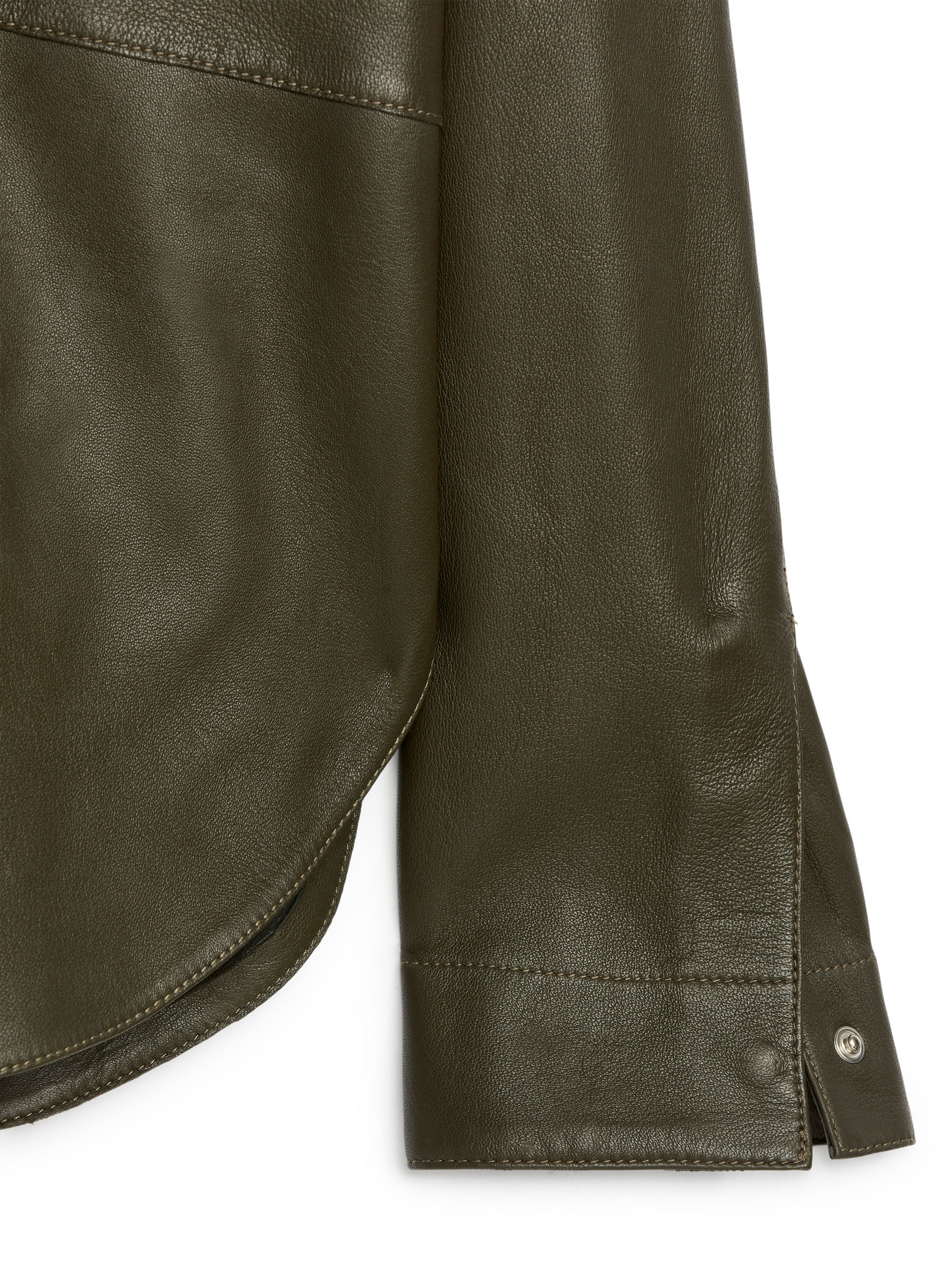 Chemise en cuir - Vert kaki - Regular fit - Femme - StillMedia/DescriptiveDetail - 1