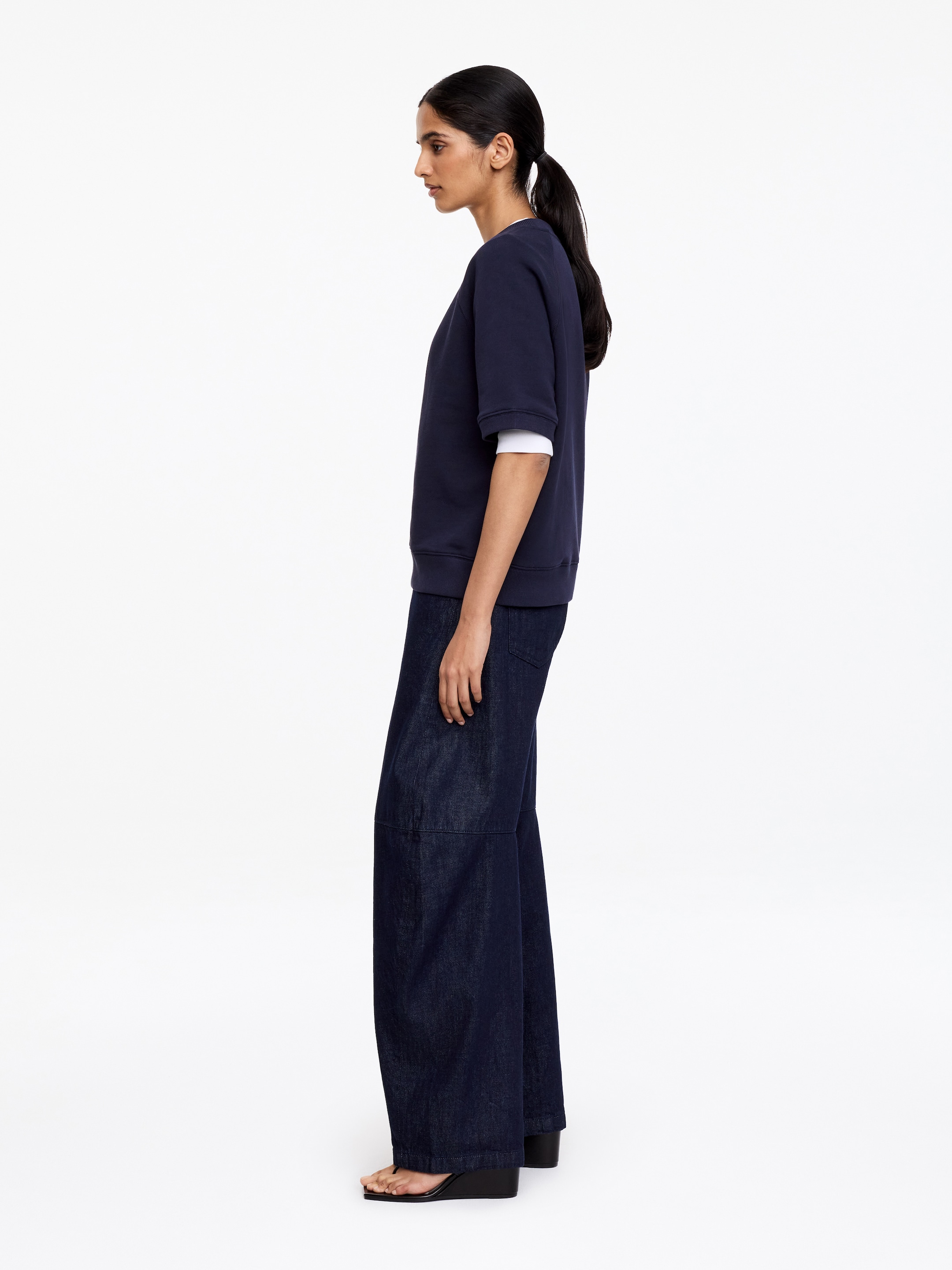 Bluza z tkaniny frotté - Ciemnoniebieski - Fason normalny - Women - StillMedia/Lookbook - 3