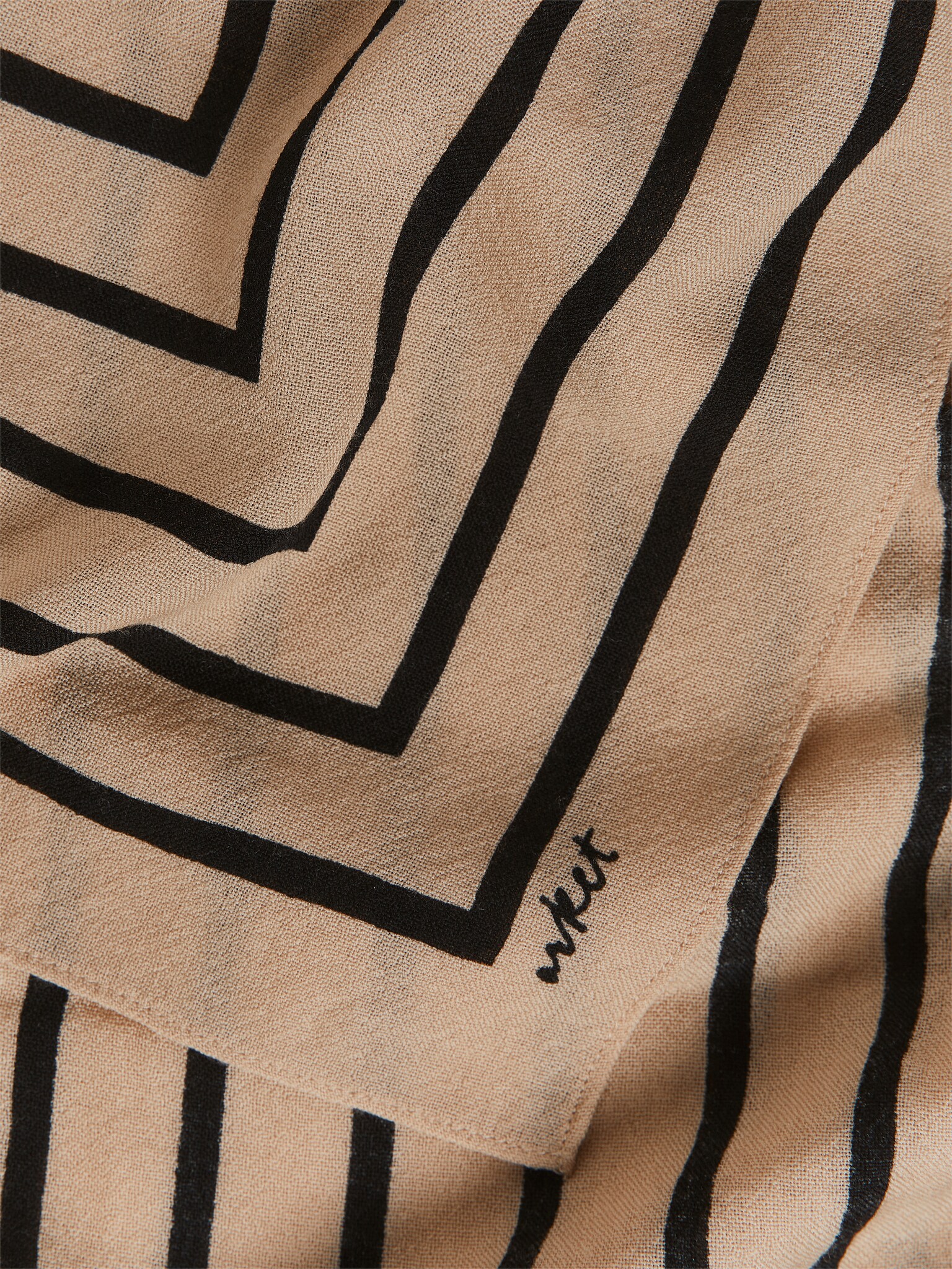 Bedrucktes Tuch - Beige/Schwarz - 2