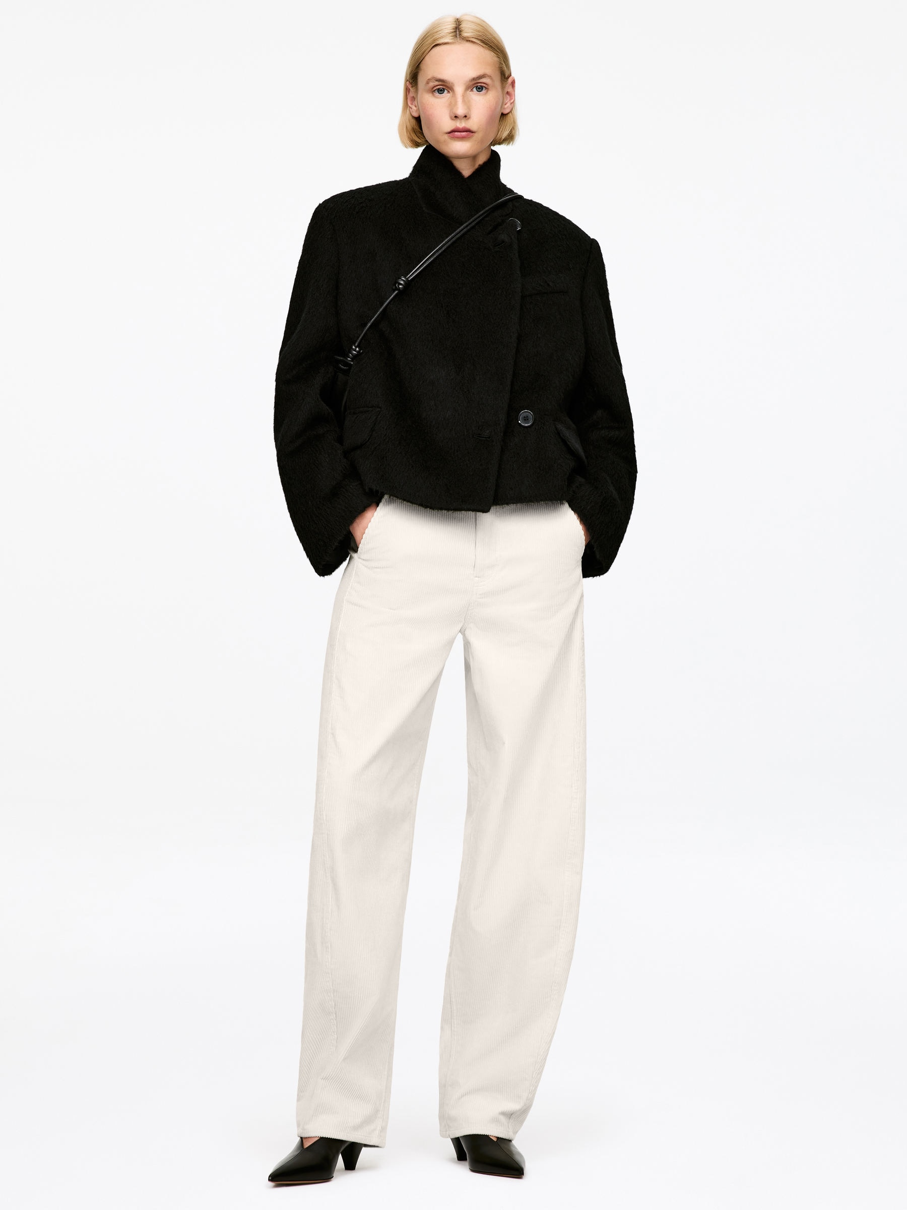 Barrel-Leg Corduroy Trousers - Light Beige - Loose fit - Women - StillMedia/Lookbook - 3