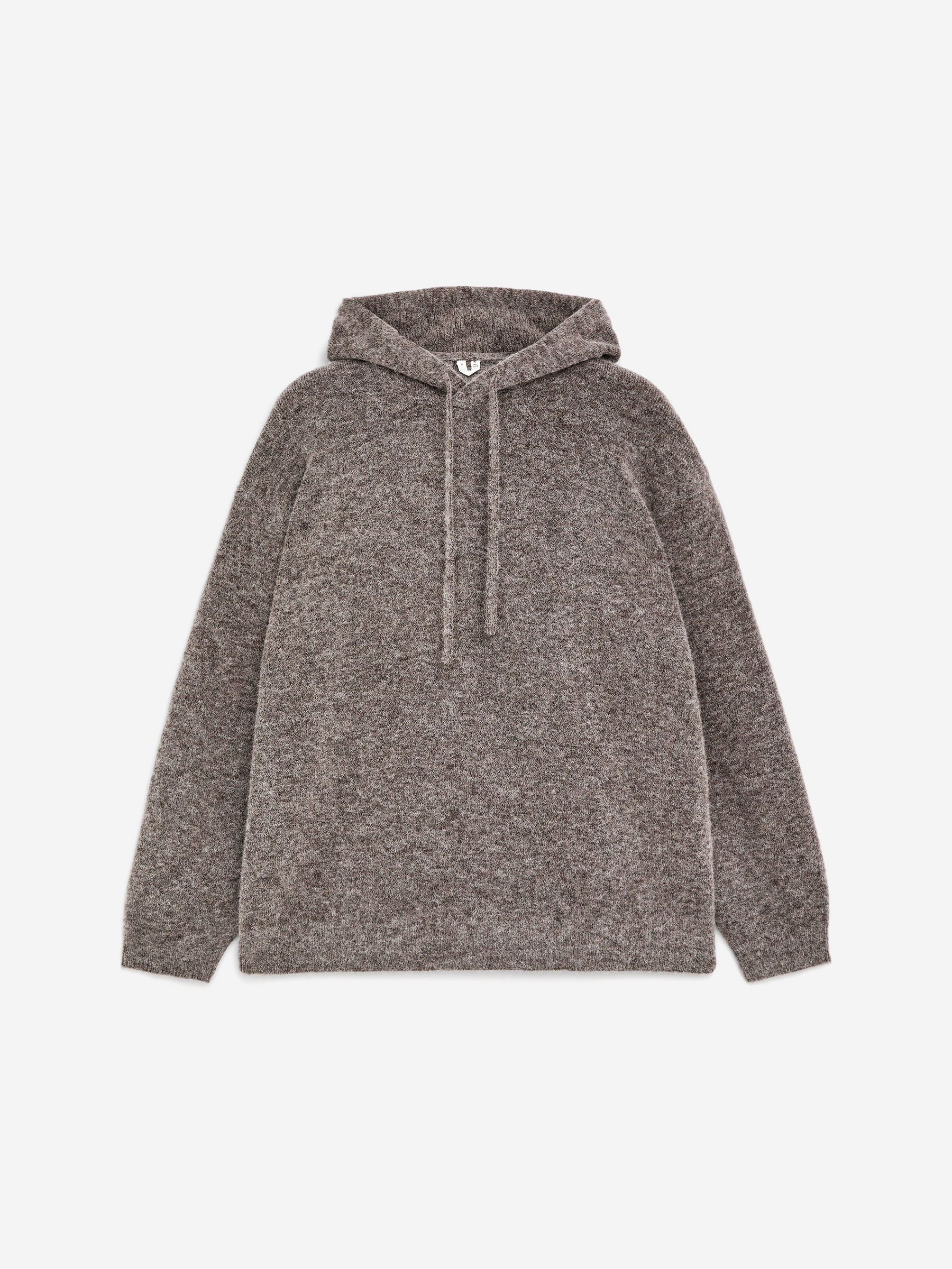 Alpaca-Wool Blend Hoodie-Brown-17050