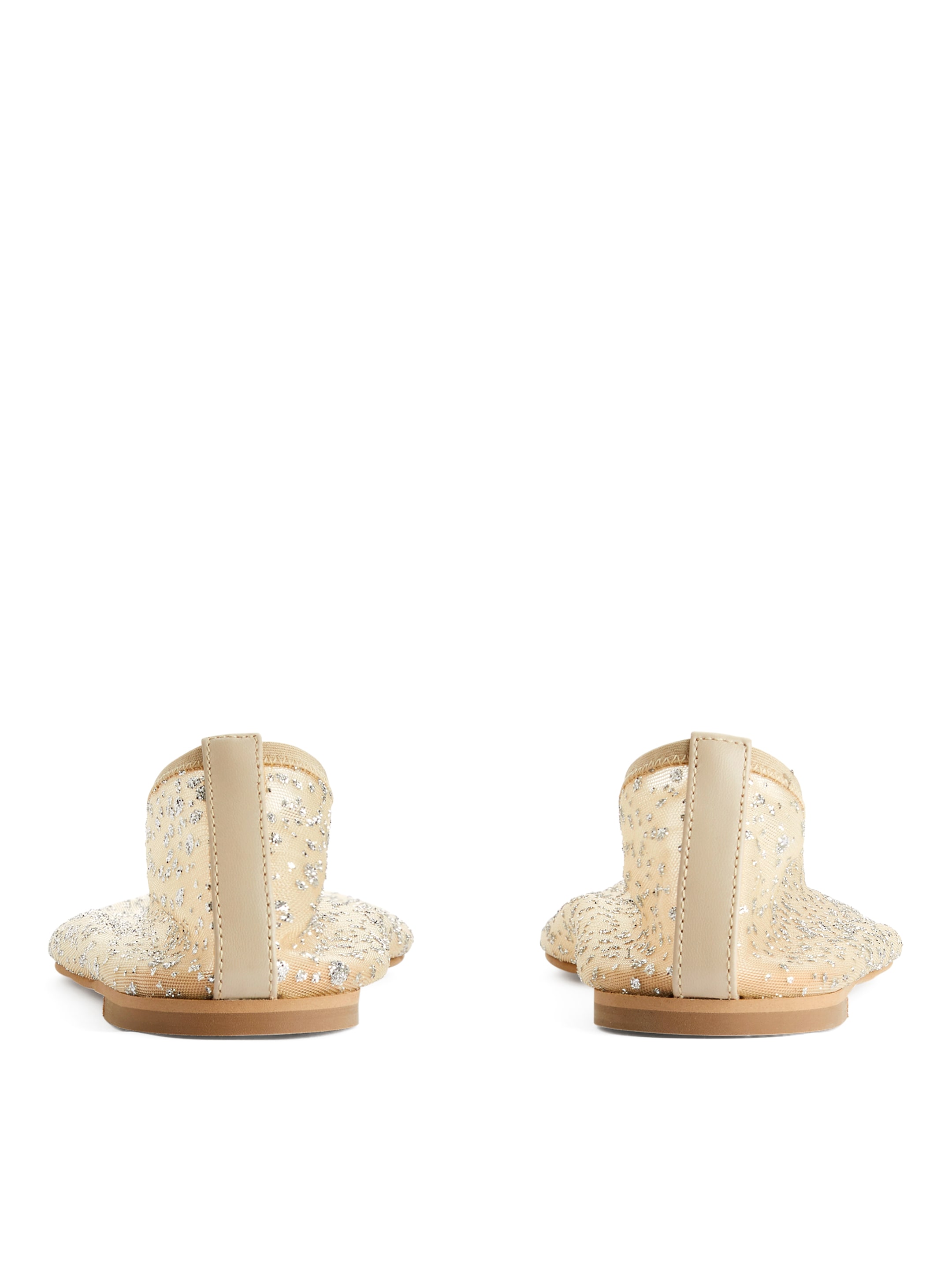Glitter Mesh Ballerinas - Beige/Silver - Women - StillMedia/DescriptiveStillLife - 1