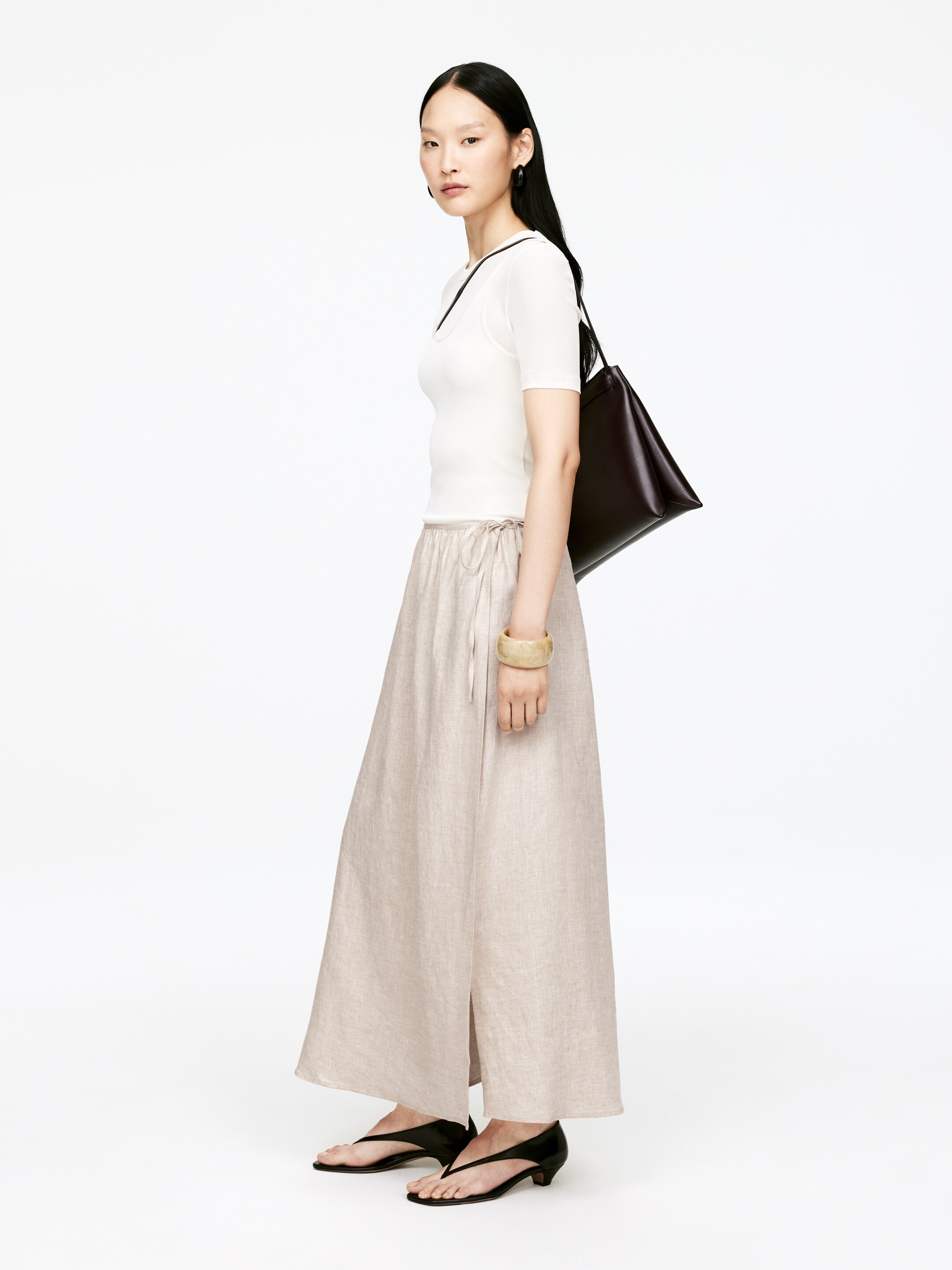 Vezi imaginea mai mare: Linen Wrap Skirt - Bej - FEMEI | H&M RO 2