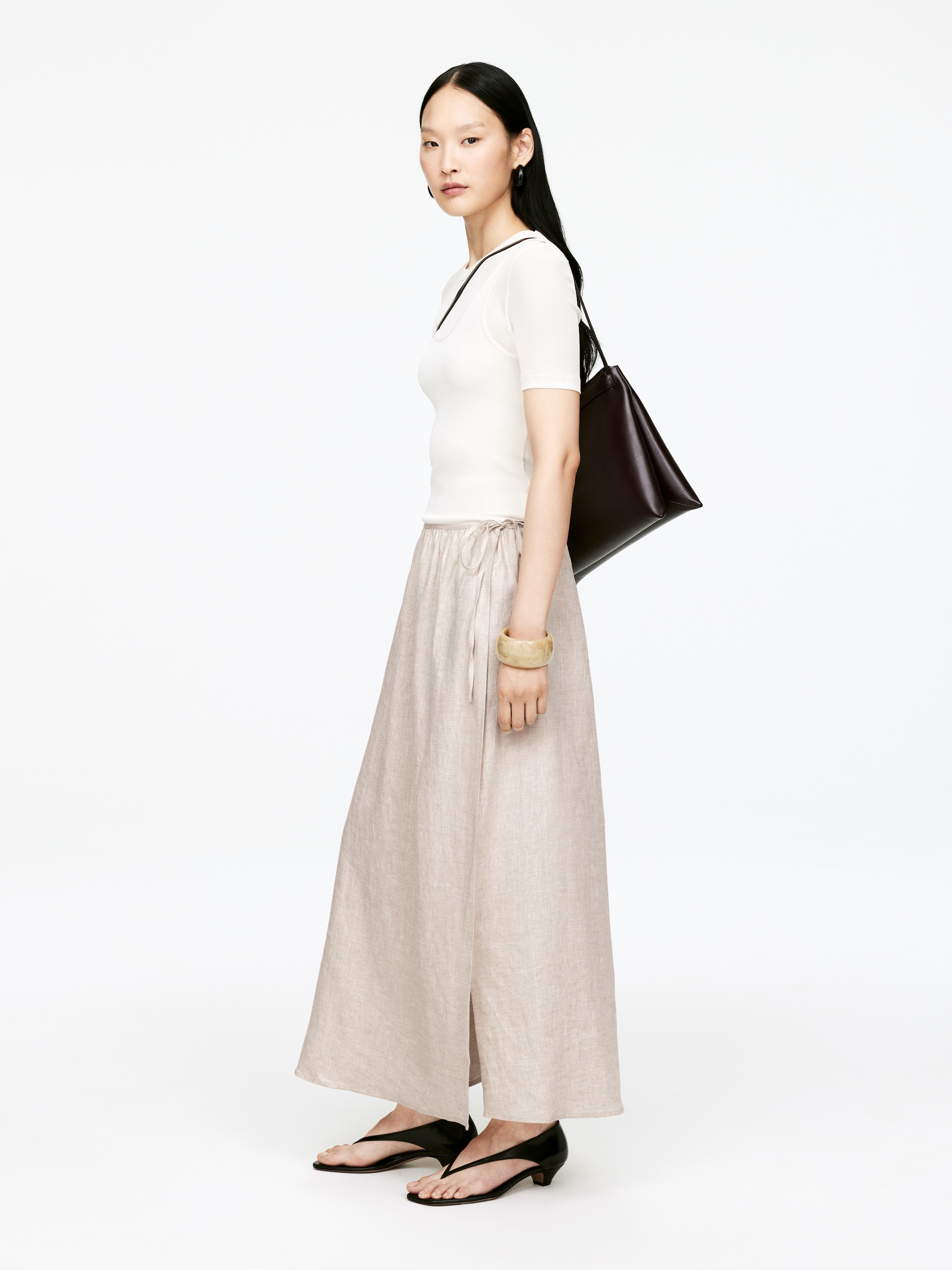 Visualizza immagine più grande: Gonna a portafoglio in lino - Beige - DONNA | H&M IT 3